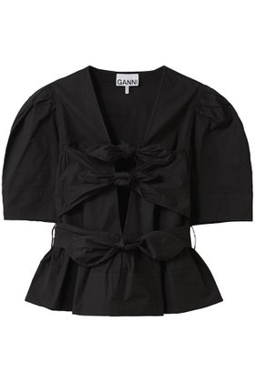 【ガニー/GANNI】 Tie Strap ブラウス人気、トレンドファッション・服の通販 founy(ファニー) ファッション Fashion レディースファッション Fashion for Women トップス・カットソー Cut & Sew Tops シャツ・ブラウス・オフィスカジュアル Elegant Blouses & Button-Ups ギャザー Gathered, Ruffled ショート Short, Short Length ストレッチ Stretch, Stretchy Fabric スリーブ Sleeve, Long Sleeve / Short Sleeve ペプラム Peplum, Flared Hem リボン Ribbon, Bow |ID:prp329100004424021