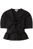 【ガニー/GANNI】のTie Strap ブラウス 人気、トレンドファッション・服の通販 founy(ファニー) ファッション Fashion レディースファッション Fashion for Women トップス・カットソー Cut & Sew Tops シャツ・ブラウス・オフィスカジュアル Elegant Blouses & Button-Ups ギャザー Gathered, Ruffled ショート Short, Short Length ストレッチ Stretch, Stretchy Fabric スリーブ Sleeve, Long Sleeve / Short Sleeve ペプラム Peplum, Flared Hem リボン Ribbon, Bow |ID:prp329100004424021