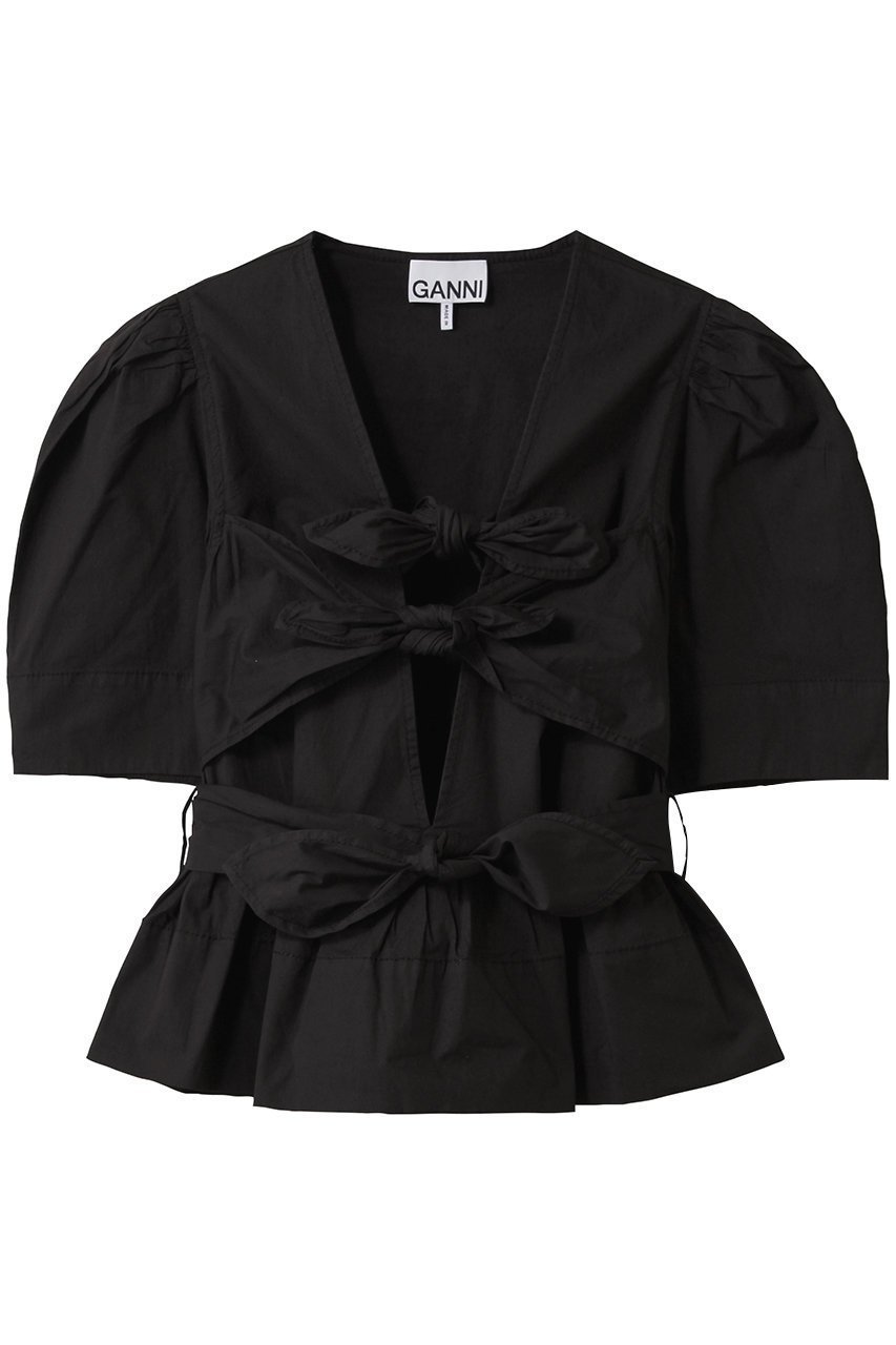 【ガニー/GANNI】のTie Strap ブラウス 人気、トレンドファッション・服の通販 founy(ファニー) 　ファッション　Fashion　レディースファッション　Fashion for Women　トップス・カットソー　Cut & Sew Tops　シャツ・ブラウス・オフィスカジュアル　Elegant Blouses & Button-Ups　ギャザー　Gathered, Ruffled　ショート　Short, Short Length　ストレッチ　Stretch, Stretchy Fabric　スリーブ　Sleeve, Long Sleeve / Short Sleeve　ペプラム　Peplum, Flared Hem　リボン　Ribbon, Bow　 other-1|ID: prp329100004424021 ipo3291000000032854496