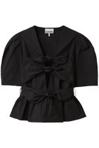 【ガニー/GANNI】のTie Strap ブラウス 人気、トレンドファッション・服の通販 founy(ファニー) ファッション Fashion レディースファッション Fashion for Women トップス・カットソー Cut & Sew Tops シャツ・ブラウス・オフィスカジュアル Elegant Blouses & Button-Ups ギャザー Gathered, Ruffled ショート Short, Short Length ストレッチ Stretch, Stretchy Fabric スリーブ Sleeve, Long Sleeve / Short Sleeve ペプラム Peplum, Flared Hem リボン Ribbon, Bow thumbnail ブラック|ID: prp329100004424021 ipo3291000000032854502