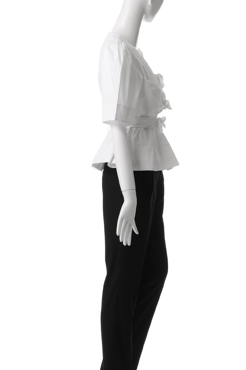 【ガニー/GANNI】のTie Strap ブラウス 人気、トレンドファッション・服の通販 founy(ファニー) 　ファッション　Fashion　レディースファッション　Fashion for Women　トップス・カットソー　Cut & Sew Tops　シャツ・ブラウス・オフィスカジュアル　Elegant Blouses & Button-Ups　ギャザー　Gathered, Ruffled　ショート　Short, Short Length　ストレッチ　Stretch, Stretchy Fabric　スリーブ　Sleeve, Long Sleeve / Short Sleeve　ペプラム　Peplum, Flared Hem　リボン　Ribbon, Bow　other-3|ID: prp329100004424021 ipo3291000000032854517
