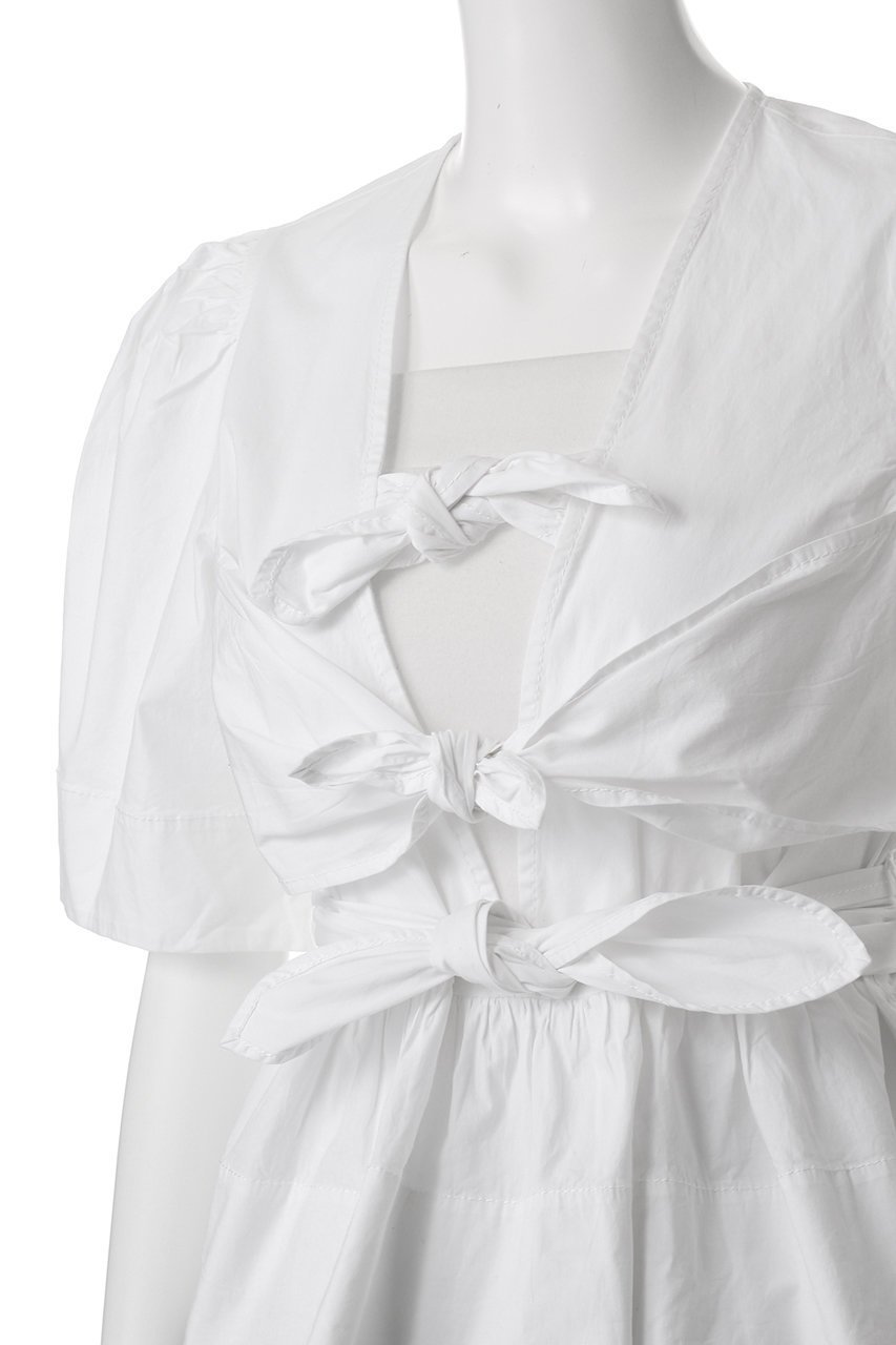 【ガニー/GANNI】のTie Strap ブラウス 人気、トレンドファッション・服の通販 founy(ファニー) 　ファッション　Fashion　レディースファッション　Fashion for Women　トップス・カットソー　Cut & Sew Tops　シャツ・ブラウス・オフィスカジュアル　Elegant Blouses & Button-Ups　ギャザー　Gathered, Ruffled　ショート　Short, Short Length　ストレッチ　Stretch, Stretchy Fabric　スリーブ　Sleeve, Long Sleeve / Short Sleeve　ペプラム　Peplum, Flared Hem　リボン　Ribbon, Bow　other-5|ID: prp329100004424021 ipo3291000000032854526