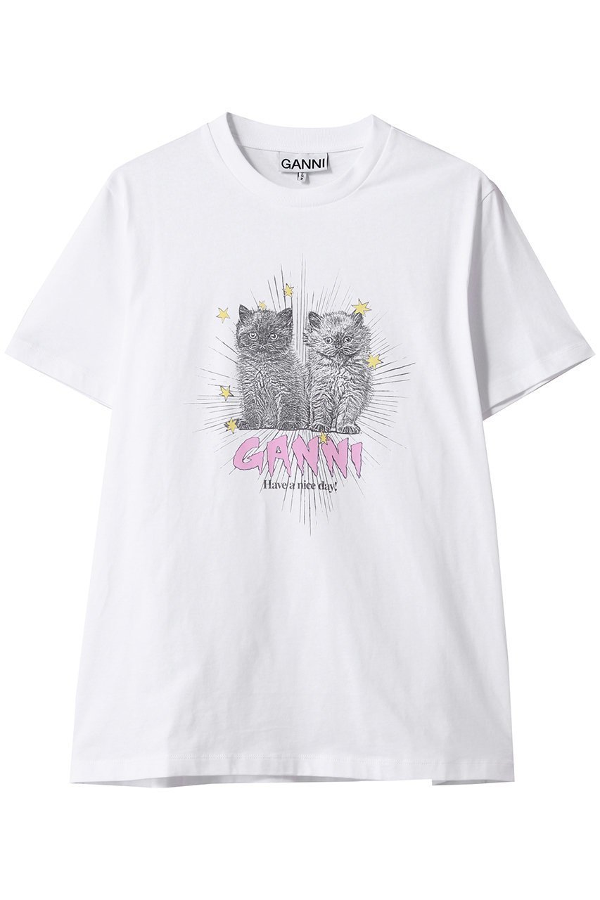 【ガニー/GANNI】のBasic Jersey Kittens リラックスTシャツ 人気、トレンドファッション・服の通販 founy(ファニー) 　ファッション　Fashion　レディースファッション　WOMEN　トップス・カットソー　Tops/Tshirt　シャツ/ブラウス　Shirts/Blouses　ロング / Tシャツ　T-Shirts　カットソー　Cut and Sewn　グラフィック　Graphic　ショート　Short　スリーブ　Sleeve　バランス　Balance　フロント　Front　プリント　Print　ボトム　Bottom　リラックス　Relax　NEW・新作・新着・新入荷　New Arrivals　 other-1|ID: prp329100004424023 ipo3291000000030892575