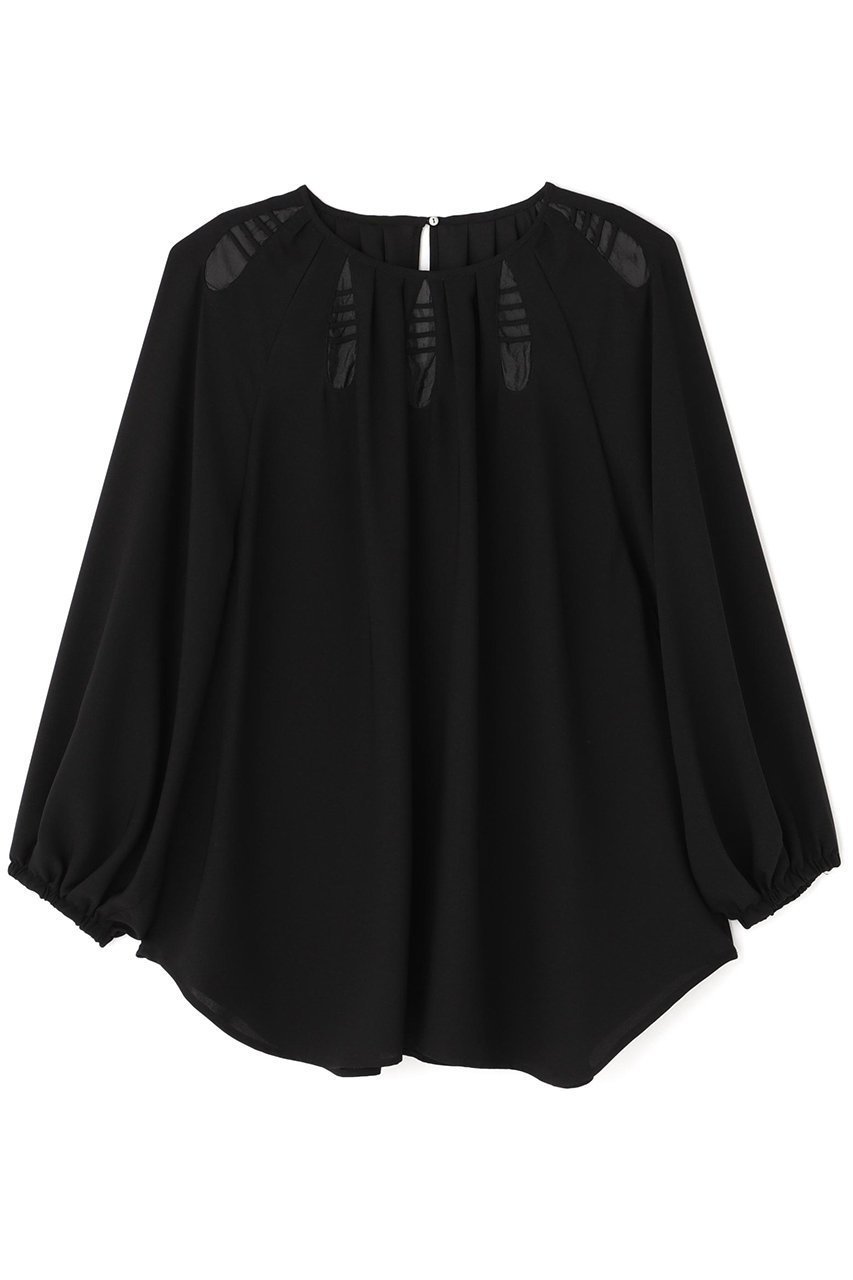 【アドーア/ADORE】のバックサテンジョーゼットブラウス インテリア・キッズ・メンズ・レディースファッション・服の通販 founy(ファニー) 　ファッション　Fashion　レディースファッション　Fashion for Women　トップス・カットソー　Cut & Sew Tops　シャツ・ブラウス・オフィスカジュアル　Elegant Blouses & Button-Ups　バッグ　Bags　アクセサリー　Fashion Accessories　シアー　Sheer, See-Through　ジョーゼット　Georgette, Semi-Sheer Fabric　スリーブ　Sleeve, Long Sleeve / Short Sleeve　ドロップ　Drop Shoulder, Dropped Style　モチーフ　Motif, Design Theme　ロング　Long, Long-Length　ブラック|ID: prp329100004424025 ipo3291000000032858599