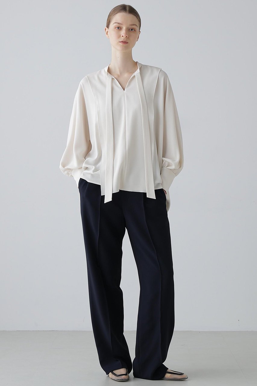 【アドーア/ADORE】のバックサテンジョーゼットブラウス 人気、トレンドファッション・服の通販 founy(ファニー) 　ファッション　Fashion　レディースファッション　Fashion for Women　トップス・カットソー　Cut & Sew Tops　シャツ・ブラウス・オフィスカジュアル　Elegant Blouses & Button-Ups　バッグ　Bags　シンプル　Simple, Minimal　スタンダード　Standard, Basic　スリーブ　Sleeve, Long Sleeve / Short Sleeve　フロント　Front, Front Design　ロング　Long, Long-Length　エレガント 上品　Elegant　再入荷　Restock / Back in Stock　other-3|ID: prp329100004424025 ipo3291000000034826308