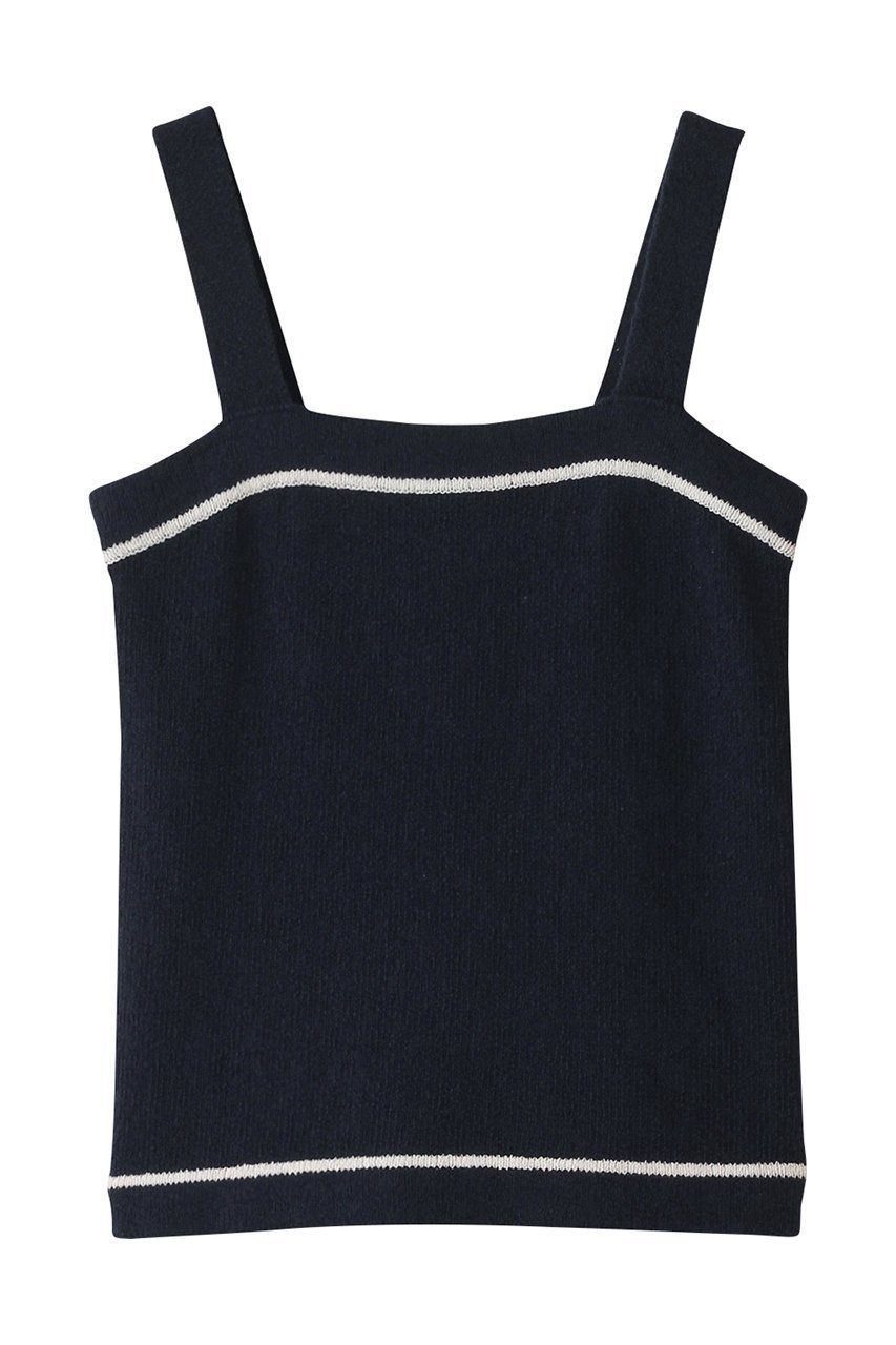 【ガリャルダガランテ/GALLARDAGALANTE】のトリミングブークレーニットキャミ インテリア・キッズ・メンズ・レディースファッション・服の通販 founy(ファニー) 　ファッション　Fashion　レディースファッション　Fashion for Women　トップス・カットソー　Cut & Sew Tops　ニット　Knit Tops & Sweaters　キャミソール&ノースリーブ　Camisoles & Sleeveless Tops　カジュアルプルオーバー・ニットトップス　Pullovers & Knit Tops / Casual Pullovers　おすすめ　Recommended / Our Picks　アンサンブル　Ensemble Set　カーディガン　Cardigan, Knitwear　キャミソール　Camisole, Spaghetti Strap Top　ショート　Short, Short Length　トリミング　Trimming, Decorative Edge　バランス　Balance, Style Balance　ボトム　Bottoms, Lower Wear　ネイビー|ID: prp329100004424028 ipo3291000000036062455