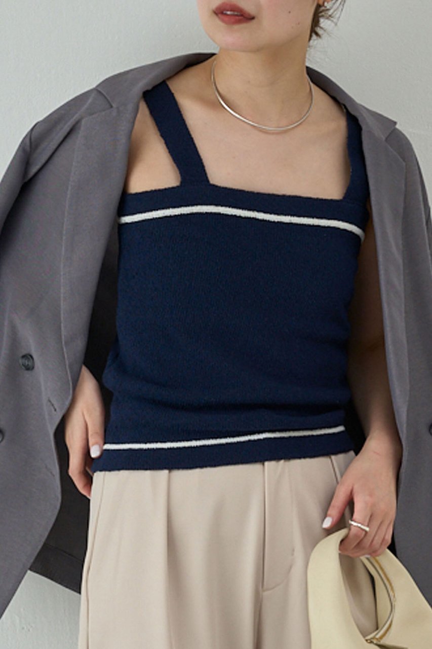 【ガリャルダガランテ/GALLARDAGALANTE】のトリミングブークレーニットキャミ 人気、トレンドファッション・服の通販 founy(ファニー) 　ファッション　Fashion　レディースファッション　Fashion for Women　トップス・カットソー　Cut & Sew Tops　ニット　Knit Tops & Sweaters　キャミソール&ノースリーブ　Camisoles & Sleeveless Tops　カジュアルプルオーバー・ニットトップス　Pullovers & Knit Tops / Casual Pullovers　おすすめ　Recommended / Our Picks　アンサンブル　Ensemble Set　カーディガン　Cardigan, Knitwear　キャミソール　Camisole, Spaghetti Strap Top　ショート　Short, Short Length　トリミング　Trimming, Decorative Edge　バランス　Balance, Style Balance　ボトム　Bottoms, Lower Wear　other-8|ID: prp329100004424028 ipo3291000000036062464