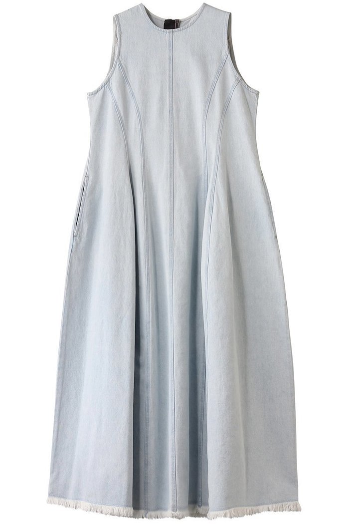 【ランバン オン ブルー/LANVIN en Bleu】のデニムノースリーブワンピース インテリア・キッズ・メンズ・レディースファッション・服の通販 founy(ファニー) https://founy.com/ ファッション Fashion レディースファッション WOMEN ワンピース Dress チュニック Tunic チュニック Tunic デニム Denim フリンジ Fringe フレア Flare |ID: prp329100004424053 ipo3291000000030892664