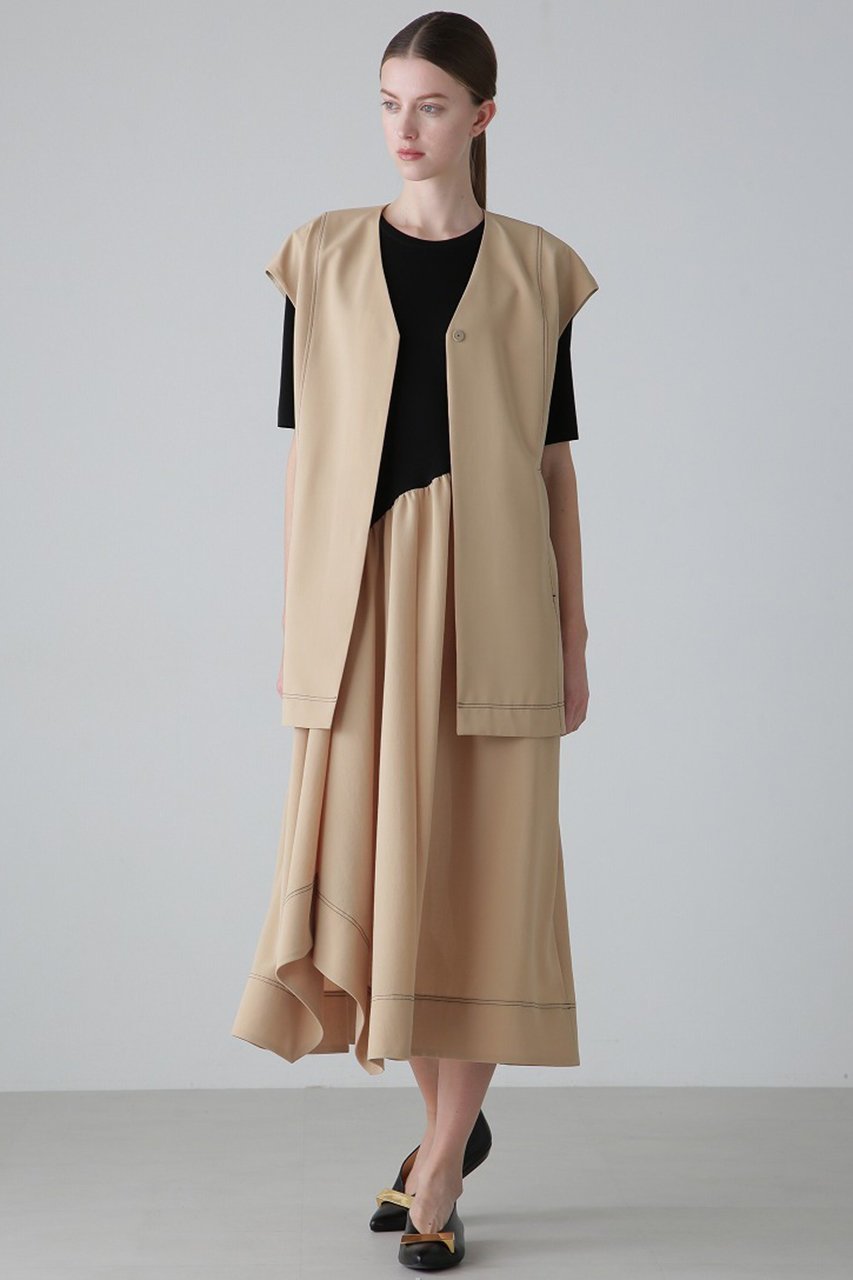【アドーア/ADORE】のドライタッチクロスワンピース 人気、トレンドファッション・服の通販 founy(ファニー) 　ファッション　Fashion　レディースファッション　Fashion for Women　ワンピース　Dresses　チュニック　Tunic Tops & Dresses　アシンメトリー　Asymmetrical Style　コンビ　Combo, Combination Style　チュニック　Tunic, Long Top　ドレス　Dress, One-Piece　ドレープ　Drape, Draping Fabric　ロング　Long, Long-Length　other-5|ID: prp329100004424055 ipo3291000000032875580