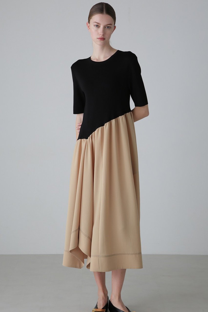 【アドーア/ADORE】のドライタッチクロスワンピース 人気、トレンドファッション・服の通販 founy(ファニー) 　ファッション　Fashion　レディースファッション　Fashion for Women　ワンピース　Dresses　チュニック　Tunic Tops & Dresses　アシンメトリー　Asymmetrical Style　コンビ　Combo, Combination Style　チュニック　Tunic, Long Top　ドレス　Dress, One-Piece　ドレープ　Drape, Draping Fabric　ロング　Long, Long-Length　other-8|ID: prp329100004424055 ipo3291000000032875597