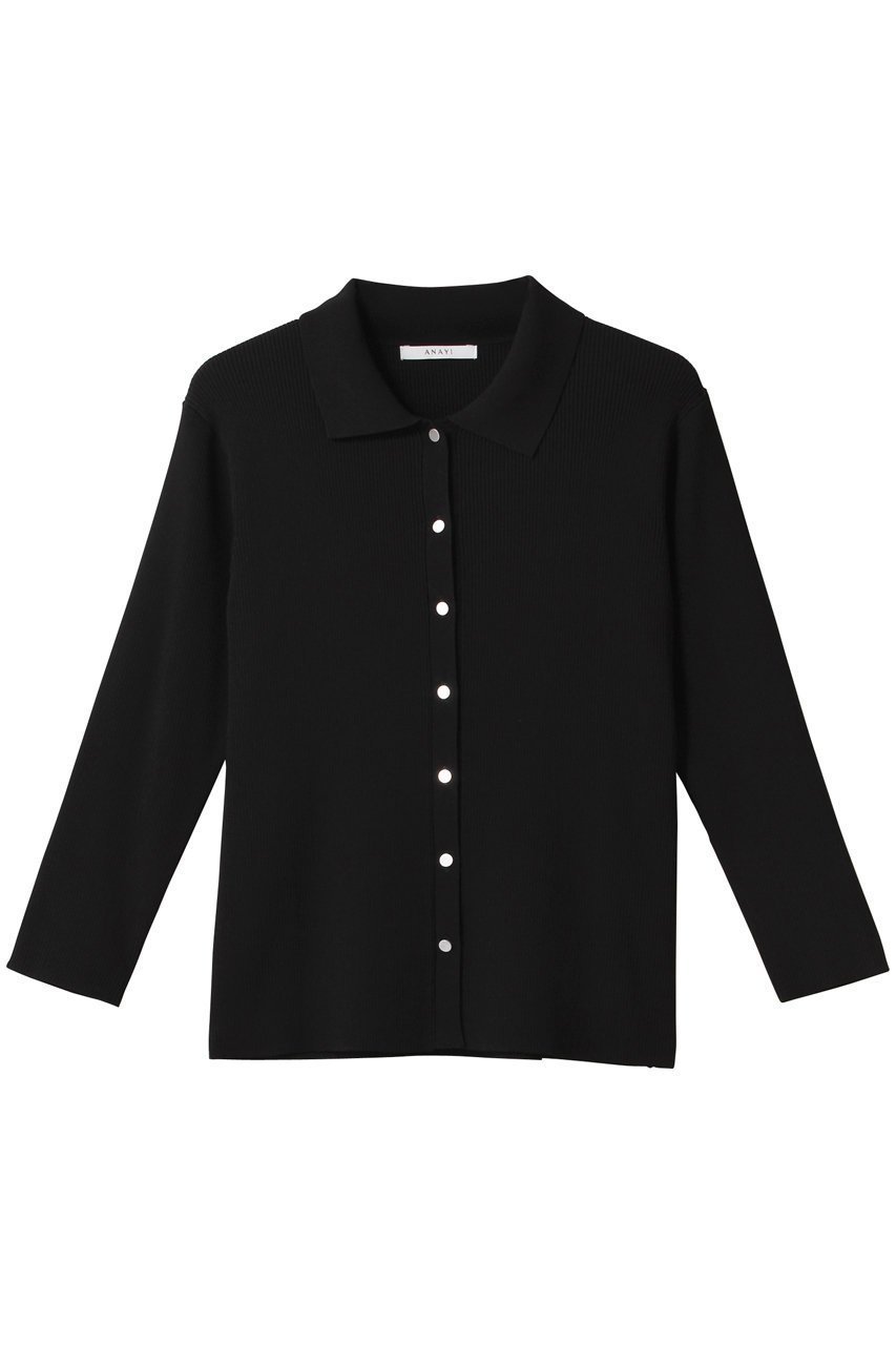 【アナイ/ANAYI】の襟付キリブカーディガン インテリア・キッズ・メンズ・レディースファッション・服の通販 founy(ファニー) 　ファッション　Fashion　レディースファッション　Fashion for Women　トップス・カットソー　Cut & Sew Tops　ニット　Knit Tops & Sweaters　カーディガン・羽織り　Layered Style Cardigans　イエロー　Yellow　カーディガン　Cardigan, Knitwear　フィット　Fit, Slim Fit　ベーシック　Basic, Essential　エレガント 上品　Elegant　夏　Summer　春　Spring　S/S・春夏　SS, Spring/Summer, Warm Season　ブラック|ID: prp329100004424062 ipo3291000000032943653