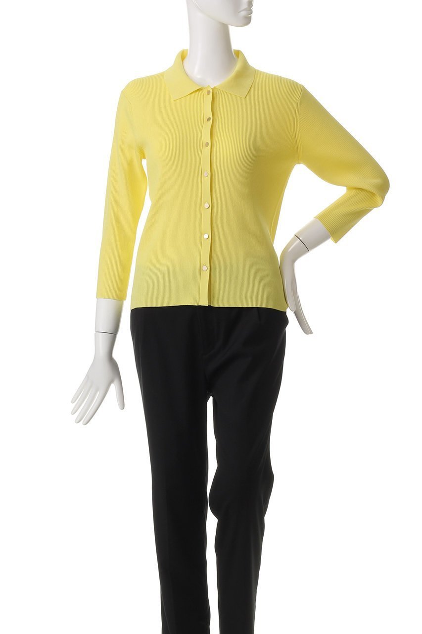 【アナイ/ANAYI】の襟付キリブカーディガン 人気、トレンドファッション・服の通販 founy(ファニー) 　ファッション　Fashion　レディースファッション　Fashion for Women　トップス・カットソー　Cut & Sew Tops　ニット　Knit Tops & Sweaters　カーディガン・羽織り　Layered Style Cardigans　イエロー　Yellow　カーディガン　Cardigan, Knitwear　フィット　Fit, Slim Fit　ベーシック　Basic, Essential　エレガント 上品　Elegant　夏　Summer　春　Spring　S/S・春夏　SS, Spring/Summer, Warm Season　other-2|ID: prp329100004424062 ipo3291000000032943658
