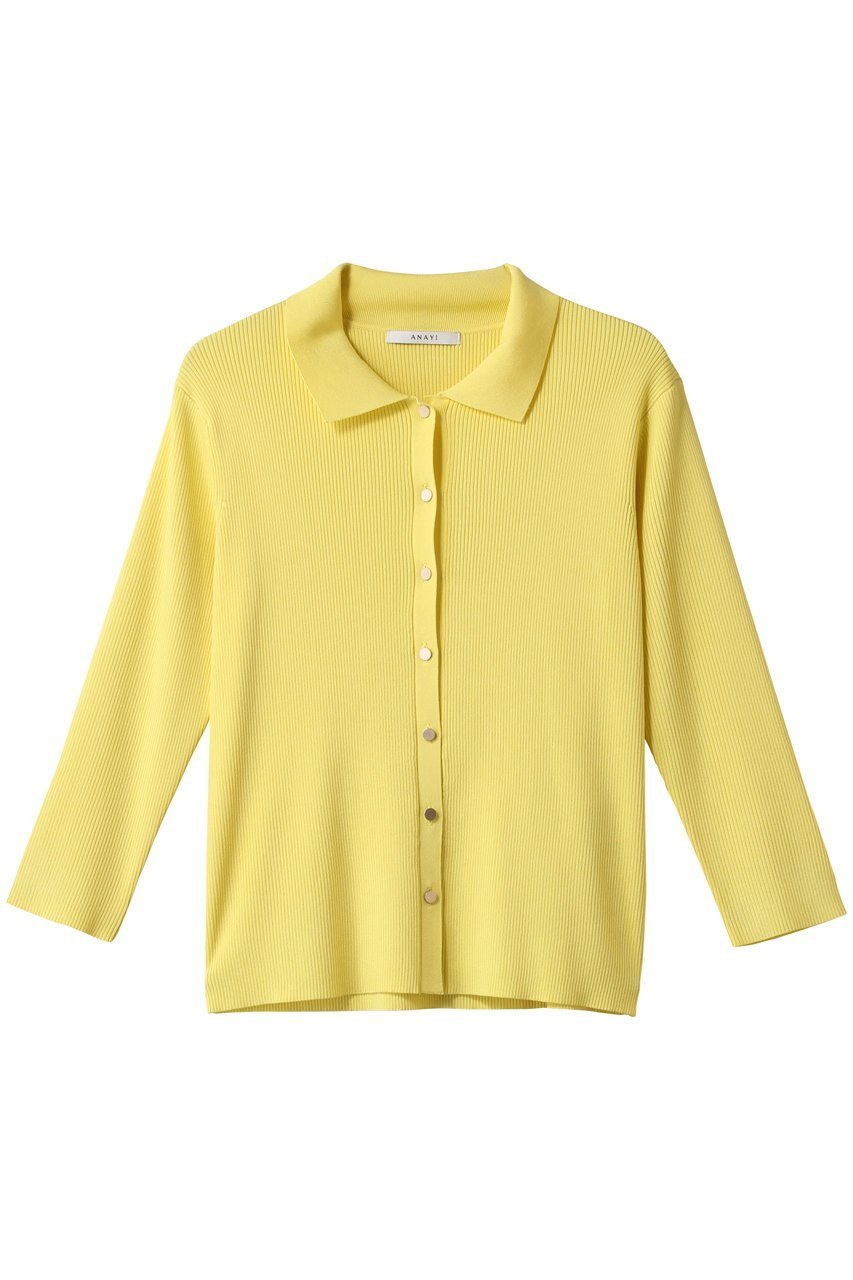【アナイ/ANAYI】の襟付キリブカーディガン インテリア・キッズ・メンズ・レディースファッション・服の通販 founy(ファニー) 　ファッション　Fashion　レディースファッション　Fashion for Women　トップス・カットソー　Cut & Sew Tops　ニット　Knit Tops & Sweaters　カーディガン・羽織り　Layered Style Cardigans　イエロー　Yellow　カーディガン　Cardigan, Knitwear　フィット　Fit, Slim Fit　ベーシック　Basic, Essential　エレガント 上品　Elegant　再入荷　Restock / Back in Stock　夏　Summer　春　Spring　S/S・春夏　SS, Spring/Summer, Warm Season　イエロー|ID: prp329100004424062 ipo3291000000035055090