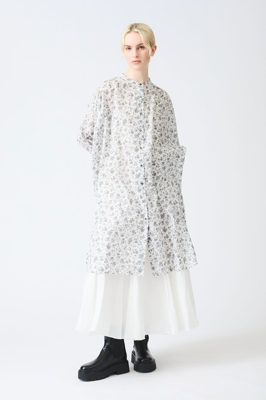 【ミズイロ インド/mizuiro ind】のsmall flower print gather shirt OP ワンピース 人気、トレンドファッション・服の通販 founy(ファニー) 　ファッション　Fashion　レディースファッション　Fashion for Women　ワンピース　Dresses　チュニック　Tunic Tops & Dresses　スリット　Slit, Slit Detail　チュニック　Tunic, Long Top　トレンド　Trend, Trending Now　フラワー　Flower, Floral　プリント　Print, Printed Pattern　ロング　Long, Long-Length　エレガント 上品　Elegant　夏　Summer　春　Spring　S/S・春夏　SS, Spring/Summer, Warm Season　other-7|ID: prp329100004424065 ipo3291000000032873062