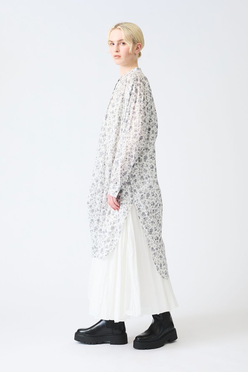 【ミズイロ インド/mizuiro ind】のsmall flower print gather shirt OP ワンピース 人気、トレンドファッション・服の通販 founy(ファニー) 　ファッション　Fashion　レディースファッション　Fashion for Women　ワンピース　Dresses　チュニック　Tunic Tops & Dresses　スリット　Slit, Slit Detail　チュニック　Tunic, Long Top　トレンド　Trend, Trending Now　フラワー　Flower, Floral　プリント　Print, Printed Pattern　ロング　Long, Long-Length　エレガント 上品　Elegant　夏　Summer　春　Spring　S/S・春夏　SS, Spring/Summer, Warm Season　other-8|ID: prp329100004424065 ipo3291000000032873068