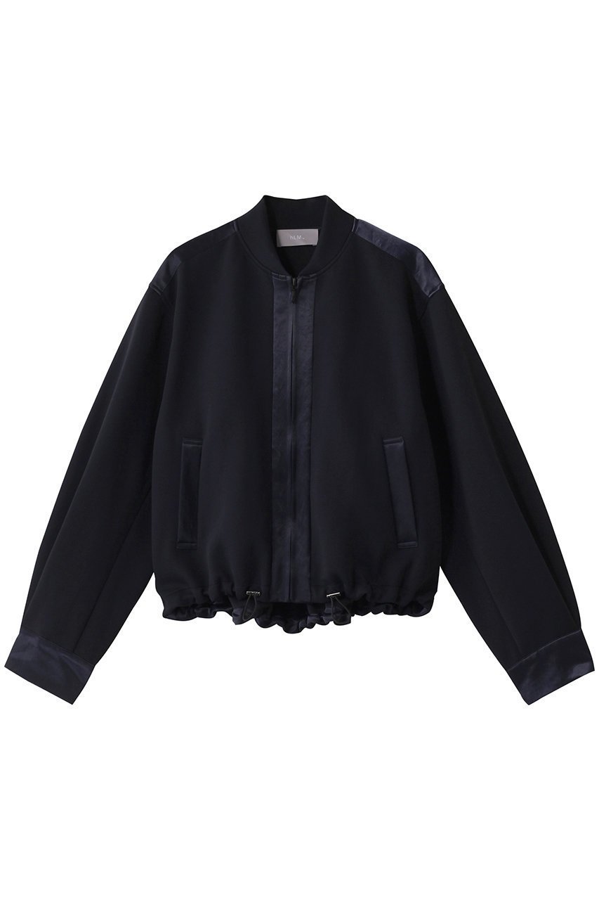 【ヒューエルミュージアム/hueLe Museum】の【hLM】ジャージーブルゾン インテリア・キッズ・メンズ・レディースファッション・服の通販 founy(ファニー) ファッション Fashion レディースファッション Fashion for Women アウター Coat / Outerwear Collection レディースジャケット・軽アウター Jackets ブルゾンジャケット・スポーティアウター Blouson Jackets カフス Cuff Design サテン Satin, Glossy Fabric ジャケット Jacket, Outerwear バルーン Balloon, Balloon Silhouette ブルゾン Blouson, Bomber Jacket ポケット Pocket, Pocket Detail ネイビー|ID: prp329100004424076 ipo3291000000035003416