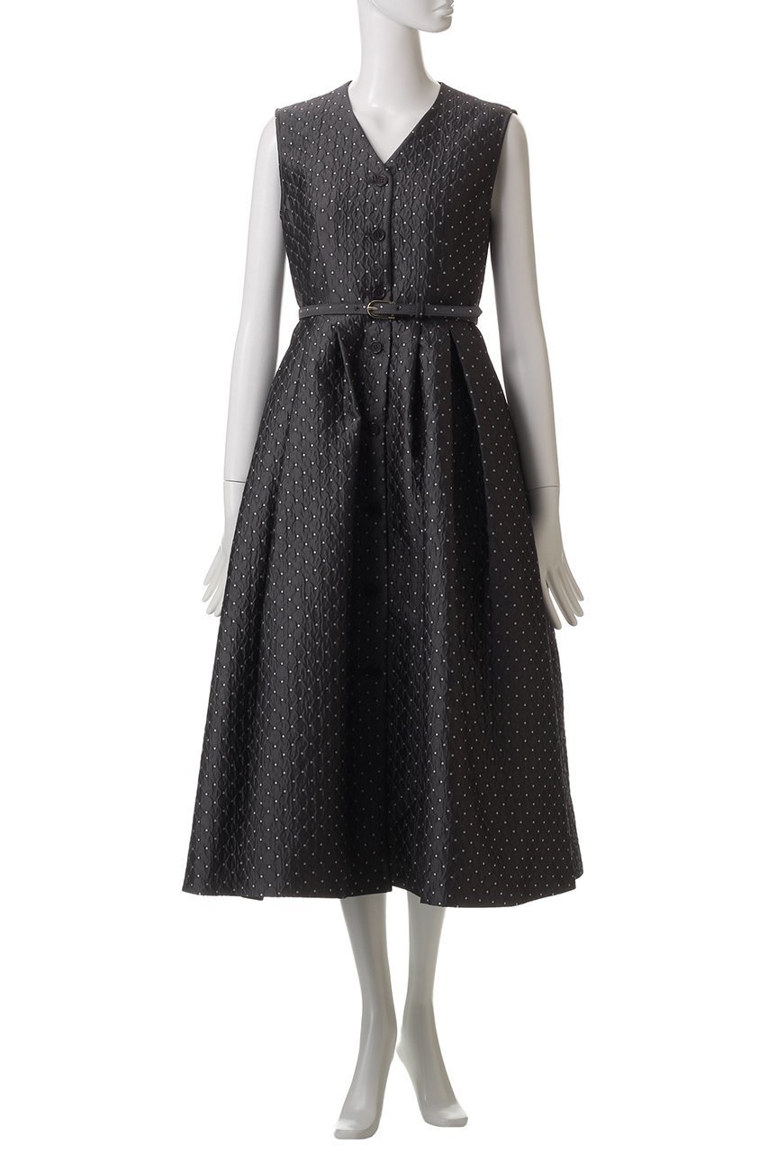 【コルコバード/CORCOVADO】のジャカードポルカドットドレス 人気、トレンドファッション・服の通販 founy(ファニー) 　ファッション　Fashion　レディースファッション　Fashion for Women　ワンピース　Dresses　フォーマル・パーティードレス・結婚式用ドレス　Elegant & Casual Dresses　チュニック　Tunic Tops & Dresses　エレガント 上品　Elegant　ジャカード／ジャガード　Jacquard, Woven Pattern　チュニック　Tunic, Long Top　ドット　Polka Dot, Dot Pattern　ドレス　Dress, One-Piece　フィット　Fit, Slim Fit　フレア　Flare, Flared　other-2|ID: prp329100004424080 ipo3291000000036180917