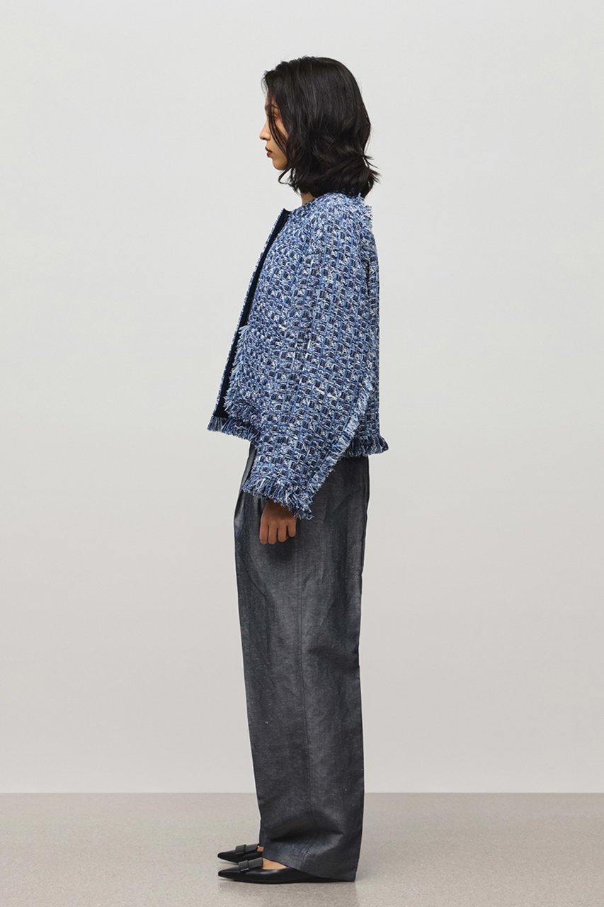 【デパリエ/DEPAREILLE】のデニムツイードジャケット 人気、トレンドファッション・服の通販 founy(ファニー) 　ファッション　Fashion　レディースファッション　WOMEN　アウター　Coat Outerwear　ジャケット　Jackets　オケージョン　Occasion　ジャケット　Jacket　ツイード　Tweed　デニム　Denim　トレンド　Trend　フリンジ　Fringe　other-8|ID: prp329100004424084 ipo3291000000031328272