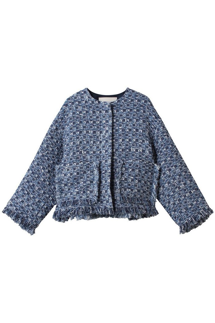 【デパリエ/DEPAREILLE】のデニムツイードジャケット インテリア・キッズ・メンズ・レディースファッション・服の通販 founy(ファニー) https://founy.com/ ファッション Fashion レディースファッション Fashion for Women アウター Coat / Outerwear Collection レディースジャケット・軽アウター Jackets オケージョン Occasion Wear ジャケット Jacket, Outerwear ツイード Twill, Twill Weave デニム Denim, Jeans Material トレンド Trend, Trending Now フリンジ Fringe, Tassel |ID: prp329100004424084 ipo3291000000035825537