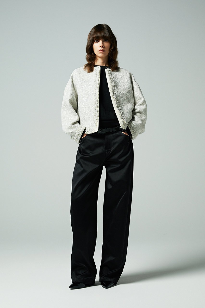 【オーヴィル/EAUVIRE】のワイドストレートパンツ 人気、トレンドファッション・服の通販 founy(ファニー) 　ファッション　Fashion　レディースファッション　Fashion for Women　パンツ　Pants & Trousers　エレガント 上品　Elegant　サテン　Satin, Glossy Fabric　シルク　Silk, 100% Silk　スタイリッシュ　Stylish, Fashionable　ストレート　Straight, Straight Cut　ダブル　Double, Double-Breasted　バランス　Balance, Style Balance　フロント　Front, Front Design　ワイド　Wide, Wide Fit　日本製　Made In Japan　other-8|ID: prp329100004424089 ipo3291000000035418760