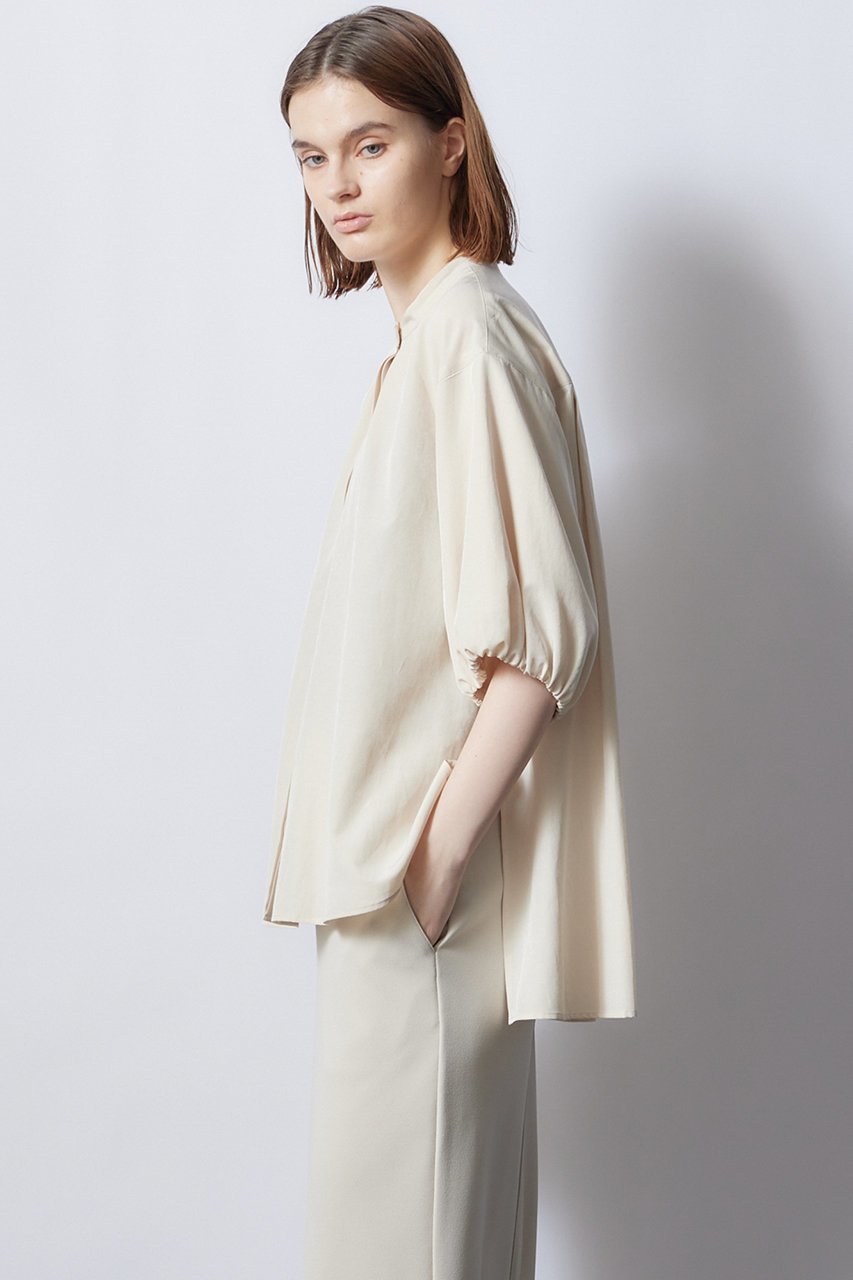 【フローレント/FLORENT】のバンドカラー ハーフスリーブ ブラウス 人気、トレンドファッション・服の通販 founy(ファニー) 　ファッション　Fashion　レディースファッション　WOMEN　トップス・カットソー　Tops/Tshirt　シャツ/ブラウス　Shirts/Blouses　エアリー　Airy　ショート　Short　スリーブ　Sleeve　ハーフ　Half　エレガント 上品　Elegant　other-8|ID: prp329100004425694 ipo3291000000031327713