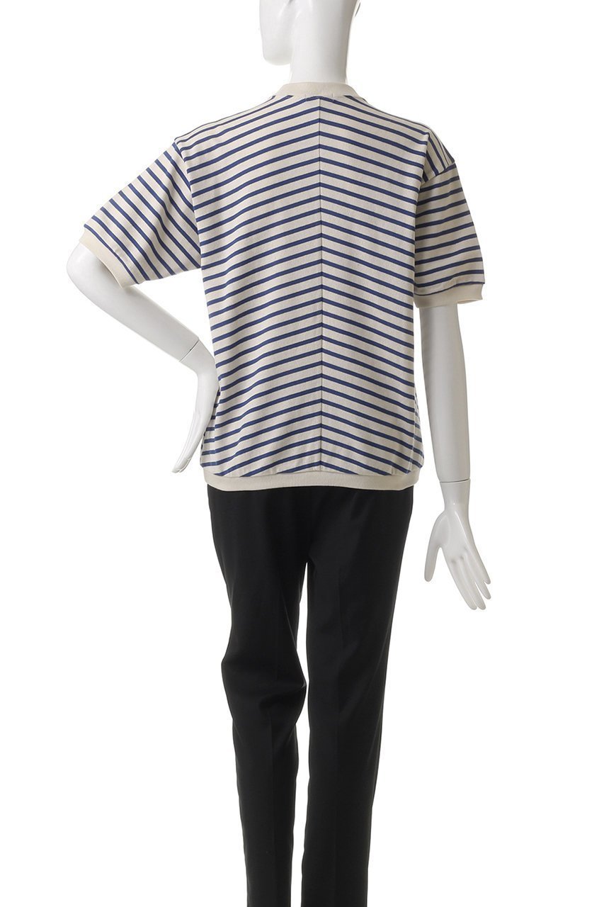 【サイ サイベーシックス/Scye SCYE BASICS】の【SCYE BASICS】コットンストライプTシャツ 人気、トレンドファッション・服の通販 founy(ファニー) 　ファッション　Fashion　レディースファッション　Fashion for Women　トップス・カットソー　Cut & Sew Tops　シャツ・ブラウス・オフィスカジュアル　Elegant Blouses & Button-Ups　ロングTシャツ・Tシャツ　Longline T-Shirts & Tees　カットソー・ベーシックTシャツ　Cut-and-Sewn Tops / Stretch Tees & Basics　ショート　Short, Short Length　ストライプ　Stripe, Striped Pattern　スリーブ　Sleeve, Long Sleeve / Short Sleeve　トレンド　Trend, Trending Now　ボックス　Boxy, Box Shape　ボーダー　Border, Stripe　リラックス　Relax, Relaxed Fit　エレガント 上品　Elegant　定番　Standard, Basic Item　other-4|ID: prp329100004425697 ipo3291000000032865673