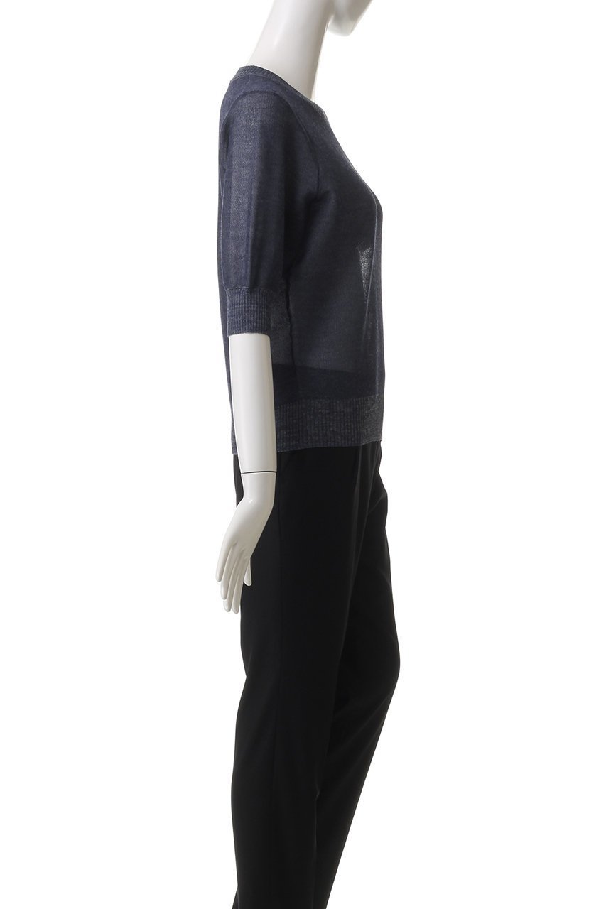 【スローン/SLOANE】の12Gダブルジャカード ポリエステル×ラミー シアー半袖クルーネック 人気、トレンドファッション・服の通販 founy(ファニー) 　ファッション　Fashion　レディースファッション　Fashion for Women　トップス・カットソー　Cut & Sew Tops　ニット　Knit Tops & Sweaters　カジュアルプルオーバー・ニットトップス　Pullovers & Knit Tops / Casual Pullovers　インナー　Innerwear　シアー　Sheer, See-Through　ジャカード／ジャガード　Jacquard, Woven Pattern　ダブル　Double, Double-Breasted　エレガント 上品　Elegant　半袖　Short Sleeve, Half Sleeve　other-3|ID: prp329100004425703 ipo3291000000032944294