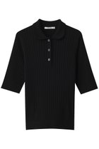 【スローン/SLOANE】の12Gワイドリブ コットン×ポリエステル5分袖丸襟ポロ 人気、トレンドファッション・服の通販 founy(ファニー) ファッション Fashion レディースファッション Fashion for Women トップス・カットソー Cut & Sew Tops ニット Knit Tops & Sweaters カジュアルプルオーバー・ニットトップス Pullovers & Knit Tops / Casual Pullovers エレガント 上品 Elegant ワイドリブ Wide Rib, Wide Ribbed Knit thumbnail ブラック|ID: prp329100004425706 ipo3291000000032940363