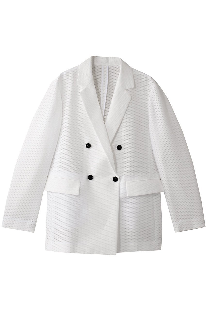 【アドーア/ADORE】のドビーメッシュジャケット インテリア・キッズ・メンズ・レディースファッション・服の通販 founy(ファニー) 　ファッション　Fashion　レディースファッション　Fashion for Women　アウター　Coat / Outerwear Collection　レディースジャケット・軽アウター　Jackets　クラシック　Classic, Timeless Style　ジャケット　Jacket, Outerwear　セットアップ　Set-Up, Coordinated Outfit　ダブル　Double, Double-Breasted　パターン　Pattern, Design Print　フォルム　Silhouette, Form　フロント　Front, Front Design　メッシュ　Mesh, Net Fabric　モダン　Modern, Contemporary　今季　This Season, Current Season　再入荷　Restock / Back in Stock　ホワイト|ID: prp329100004425716 ipo3291000000034989169