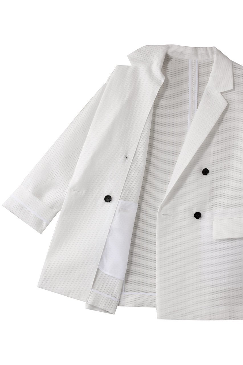 【アドーア/ADORE】のドビーメッシュジャケット 人気、トレンドファッション・服の通販 founy(ファニー) 　ファッション　Fashion　レディースファッション　Fashion for Women　アウター　Coat / Outerwear Collection　レディースジャケット・軽アウター　Jackets　クラシック　Classic, Timeless Style　ジャケット　Jacket, Outerwear　セットアップ　Set-Up, Coordinated Outfit　ダブル　Double, Double-Breasted　パターン　Pattern, Design Print　フォルム　Silhouette, Form　フロント　Front, Front Design　メッシュ　Mesh, Net Fabric　モダン　Modern, Contemporary　今季　This Season, Current Season　再入荷　Restock / Back in Stock　other-6|ID: prp329100004425716 ipo3291000000034989177