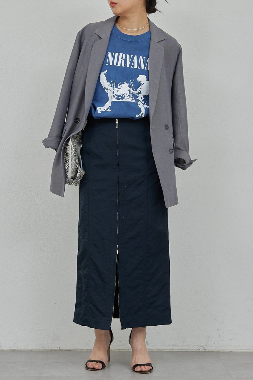 【ガリャルダガランテ/GALLARDAGALANTE】のNIRVANA Tシャツ 人気、トレンドファッション・服の通販 founy(ファニー) 　ファッション　Fashion　レディースファッション　Fashion for Women　トップス・カットソー　Cut & Sew Tops　シャツ・ブラウス・オフィスカジュアル　Elegant Blouses & Button-Ups　ロングTシャツ・Tシャツ　Longline T-Shirts & Tees　カットソー・ベーシックTシャツ　Cut-and-Sewn Tops / Stretch Tees & Basics　おすすめ　Recommended / Our Picks　ショート　Short, Short Length　スリーブ　Sleeve, Long Sleeve / Short Sleeve　デニム　Denim, Jeans Material　プリント　Print, Printed Pattern　other-7|ID: prp329100004425727 ipo3291000000032000494