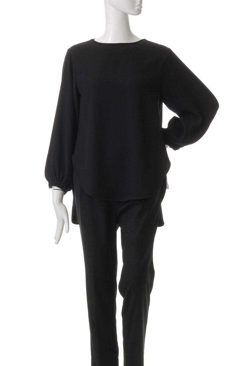 【エッセン ロートレアモン/ESSEN LAUTREAMONT】のミリオーネダブルサテンブラウス 人気、トレンドファッション・服の通販 founy(ファニー) 　ファッション　Fashion　レディースファッション　Fashion for Women　トップス・カットソー　Cut & Sew Tops　シャツ・ブラウス・オフィスカジュアル　Elegant Blouses & Button-Ups　サテン　Satin, Glossy Fabric　シンプル　Simple, Minimal　スリーブ　Sleeve, Long Sleeve / Short Sleeve　ダブル　Double, Double-Breasted　フェミニン　Feminine, Girly　ロング　Long, Long-Length　other-2|ID: prp329100004425743 ipo3291000000032854968