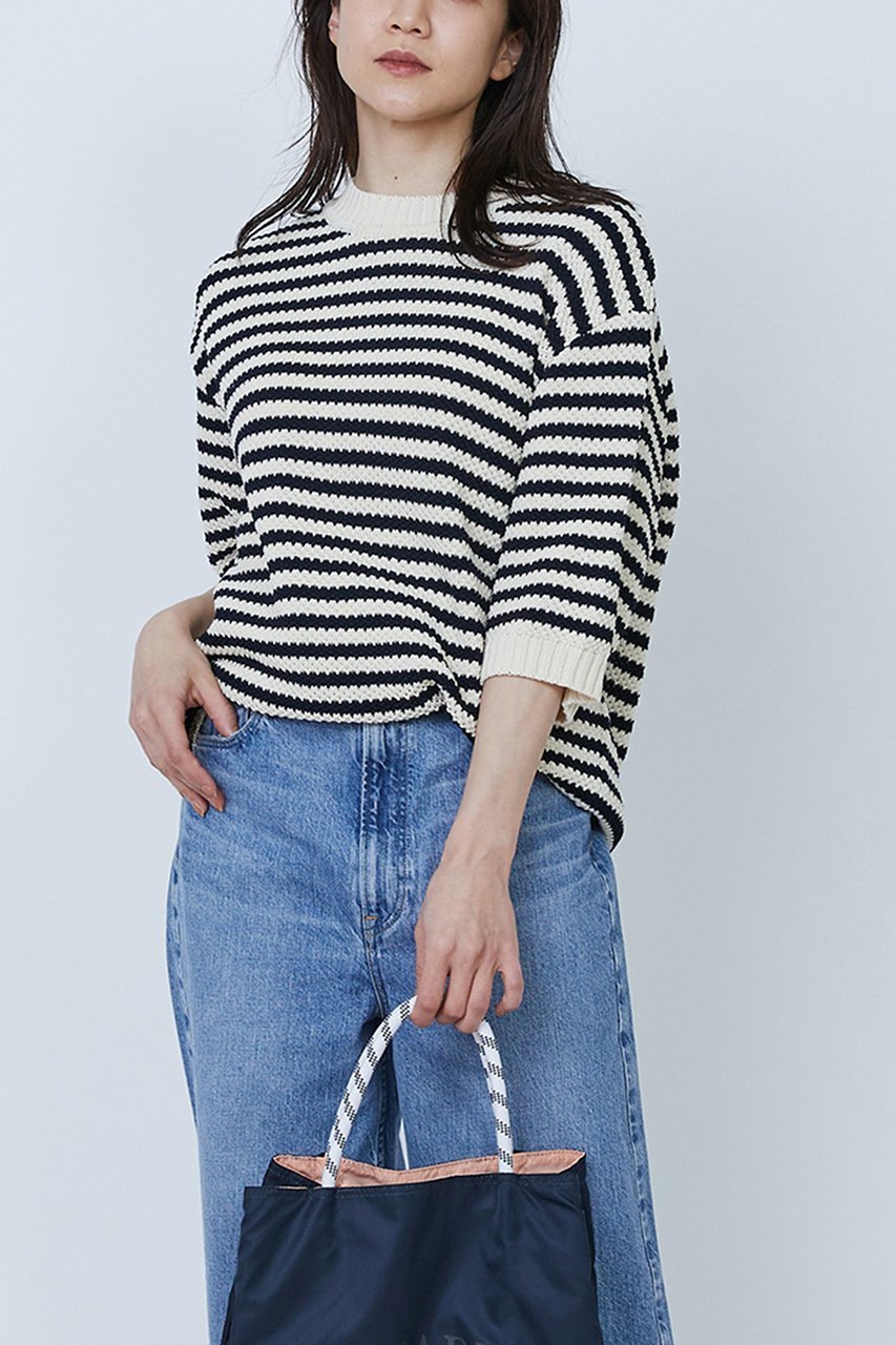【プルミエ アロンディスモン/1er Arrondissement】の【ROYAL MER】プルオーバー 人気、トレンドファッション・服の通販 founy(ファニー) 　ファッション　Fashion　レディースファッション　Fashion for Women　トップス・カットソー　Cut & Sew Tops　ニット　Knit Tops & Sweaters　カジュアルプルオーバー・ニットトップス　Pullovers & Knit Tops / Casual Pullovers　ショルダー　Shoulder, Shoulder Strap　ドロップ　Drop Shoulder, Dropped Style　ボトム　Bottoms, Lower Wear　ボーダー　Border, Stripe　ワイド　Wide, Wide Fit　エレガント 上品　Elegant　other-6|ID: prp329100004425745 ipo3291000000032928519