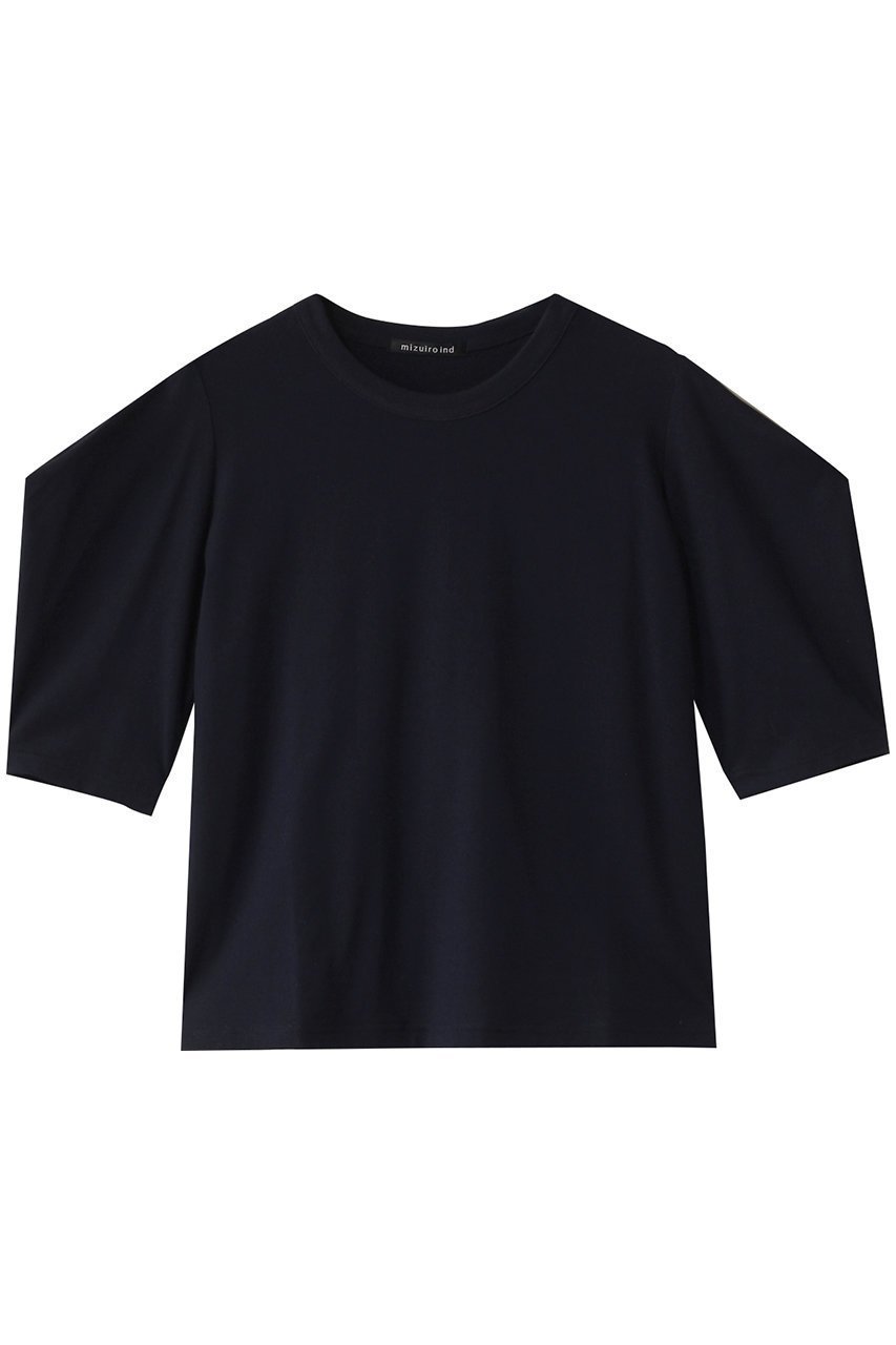 【ミズイロ インド/mizuiro ind】のdrape slv T Tシャツ インテリア・キッズ・メンズ・レディースファッション・服の通販 founy(ファニー) 　ファッション　Fashion　レディースファッション　Fashion for Women　トップス・カットソー　Cut & Sew Tops　シャツ・ブラウス・オフィスカジュアル　Elegant Blouses & Button-Ups　ロングTシャツ・Tシャツ　Longline T-Shirts & Tees　カットソー・ベーシックTシャツ　Cut-and-Sewn Tops / Stretch Tees & Basics　なめらか　Smooth, Silky Texture　ショート　Short, Short Length　スリーブ　Sleeve, Long Sleeve / Short Sleeve　ドレープ　Drape, Draping Fabric　バランス　Balance, Style Balance　ボトム　Bottoms, Lower Wear　navy|ID: prp329100004425748 ipo3291000000032854116