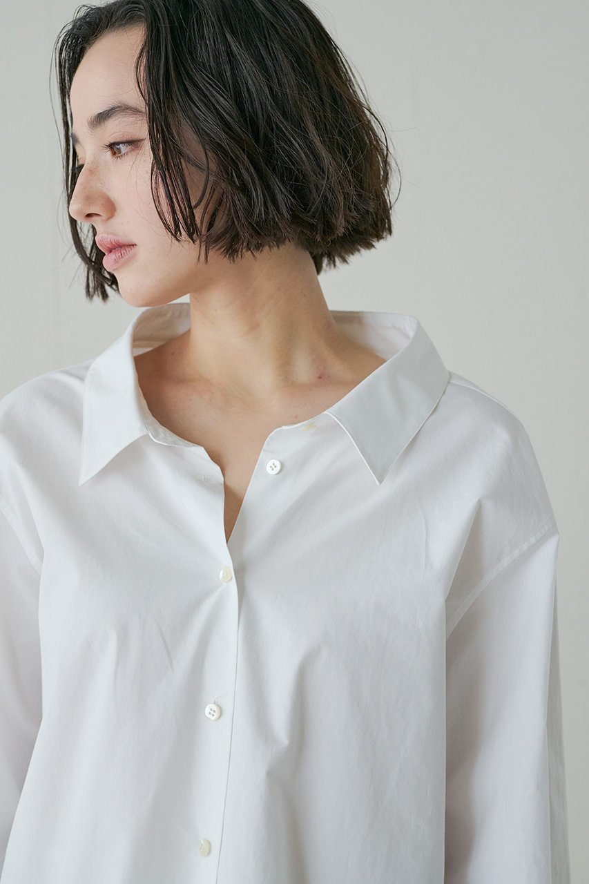 【ジェイドット/j.】の高密度コットンオーバーサイズシャツ 人気、トレンドファッション・服の通販 founy(ファニー) 　ファッション　Fashion　レディースファッション　Fashion for Women　トップス・カットソー　Cut & Sew Tops　シャツ・ブラウス・オフィスカジュアル　Elegant Blouses & Button-Ups　スリーブ　Sleeve, Long Sleeve / Short Sleeve　ファブリック　Fabric, Textile　ロング　Long, Long-Length　エレガント 上品　Elegant　other-6|ID: prp329100004425753 ipo3291000000036199581