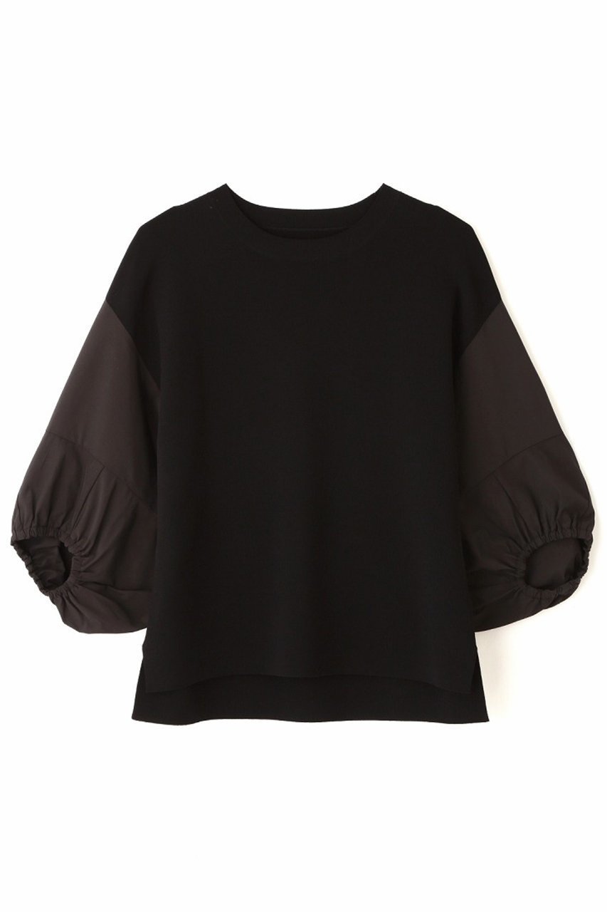 【アドーア/ADORE】のブライトストレッチニット インテリア・キッズ・メンズ・レディースファッション・服の通販 founy(ファニー) 　ファッション　Fashion　レディースファッション　Fashion for Women　トップス・カットソー　Cut & Sew Tops　ニット　Knit Tops & Sweaters　カジュアルプルオーバー・ニットトップス　Pullovers & Knit Tops / Casual Pullovers　エレガント 上品　Elegant　シンプル　Simple, Minimal　スリーブ　Sleeve, Long Sleeve / Short Sleeve　ドッキング　Docking, Mixed Material　フォルム　Silhouette, Form　ブラック|ID: prp329100004427303 ipo3291000000032813867