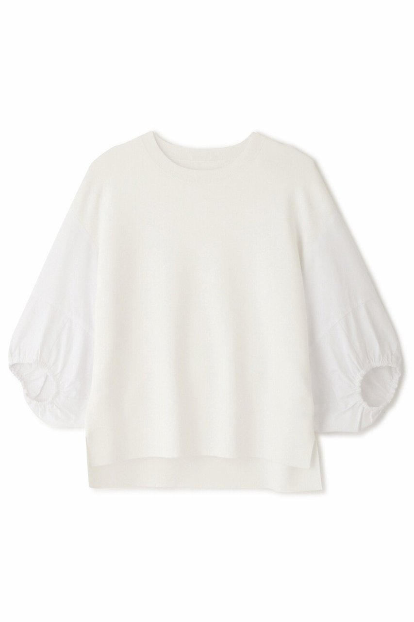 【アドーア/ADORE】のブライトストレッチニット インテリア・キッズ・メンズ・レディースファッション・服の通販 founy(ファニー) 　ファッション　Fashion　レディースファッション　Fashion for Women　トップス・カットソー　Cut & Sew Tops　ニット　Knit Tops & Sweaters　カジュアルプルオーバー・ニットトップス　Pullovers & Knit Tops / Casual Pullovers　エレガント 上品　Elegant　シンプル　Simple, Minimal　スリーブ　Sleeve, Long Sleeve / Short Sleeve　ドッキング　Docking, Mixed Material　フォルム　Silhouette, Form　ホワイト|ID: prp329100004427303 ipo3291000000032813868