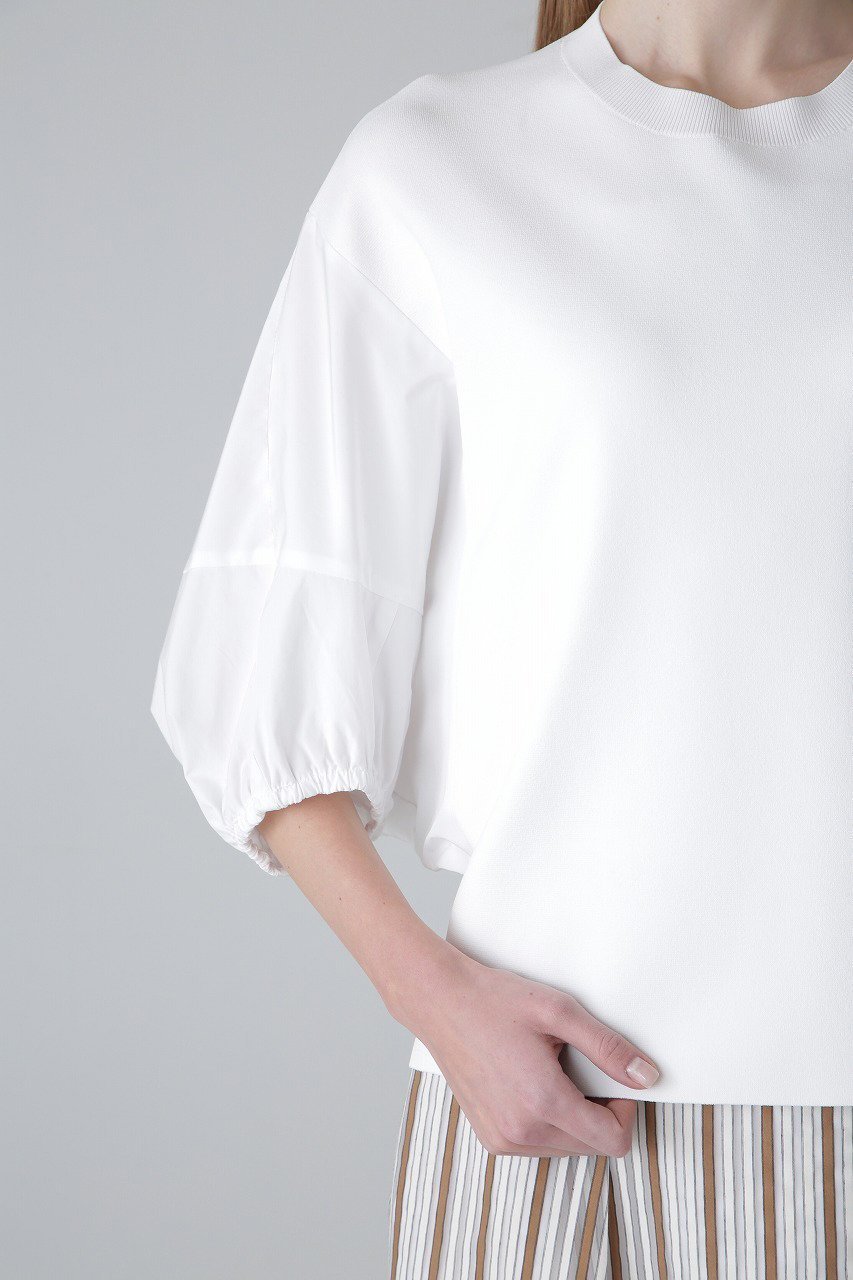 【アドーア/ADORE】のブライトストレッチニット 人気、トレンドファッション・服の通販 founy(ファニー) 　ファッション　Fashion　レディースファッション　Fashion for Women　トップス・カットソー　Cut & Sew Tops　ニット　Knit Tops & Sweaters　カジュアルプルオーバー・ニットトップス　Pullovers & Knit Tops / Casual Pullovers　エレガント 上品　Elegant　シンプル　Simple, Minimal　スリーブ　Sleeve, Long Sleeve / Short Sleeve　ドッキング　Docking, Mixed Material　フォルム　Silhouette, Form　other-3|ID: prp329100004427303 ipo3291000000032813871