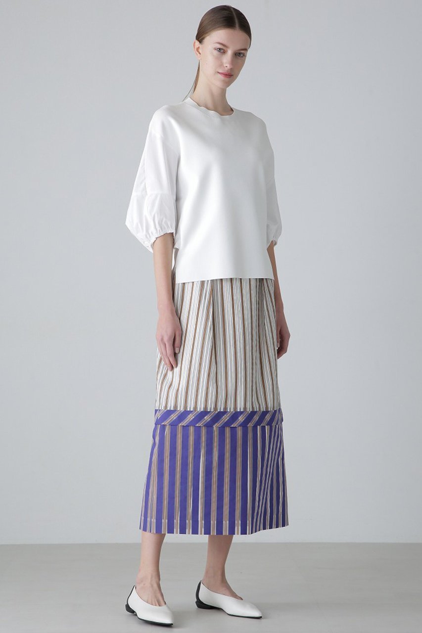 【アドーア/ADORE】のブライトストレッチニット 人気、トレンドファッション・服の通販 founy(ファニー) 　ファッション　Fashion　レディースファッション　Fashion for Women　トップス・カットソー　Cut & Sew Tops　ニット　Knit Tops & Sweaters　カジュアルプルオーバー・ニットトップス　Pullovers & Knit Tops / Casual Pullovers　エレガント 上品　Elegant　シンプル　Simple, Minimal　スリーブ　Sleeve, Long Sleeve / Short Sleeve　ドッキング　Docking, Mixed Material　フォルム　Silhouette, Form　other-5|ID: prp329100004427303 ipo3291000000032813873