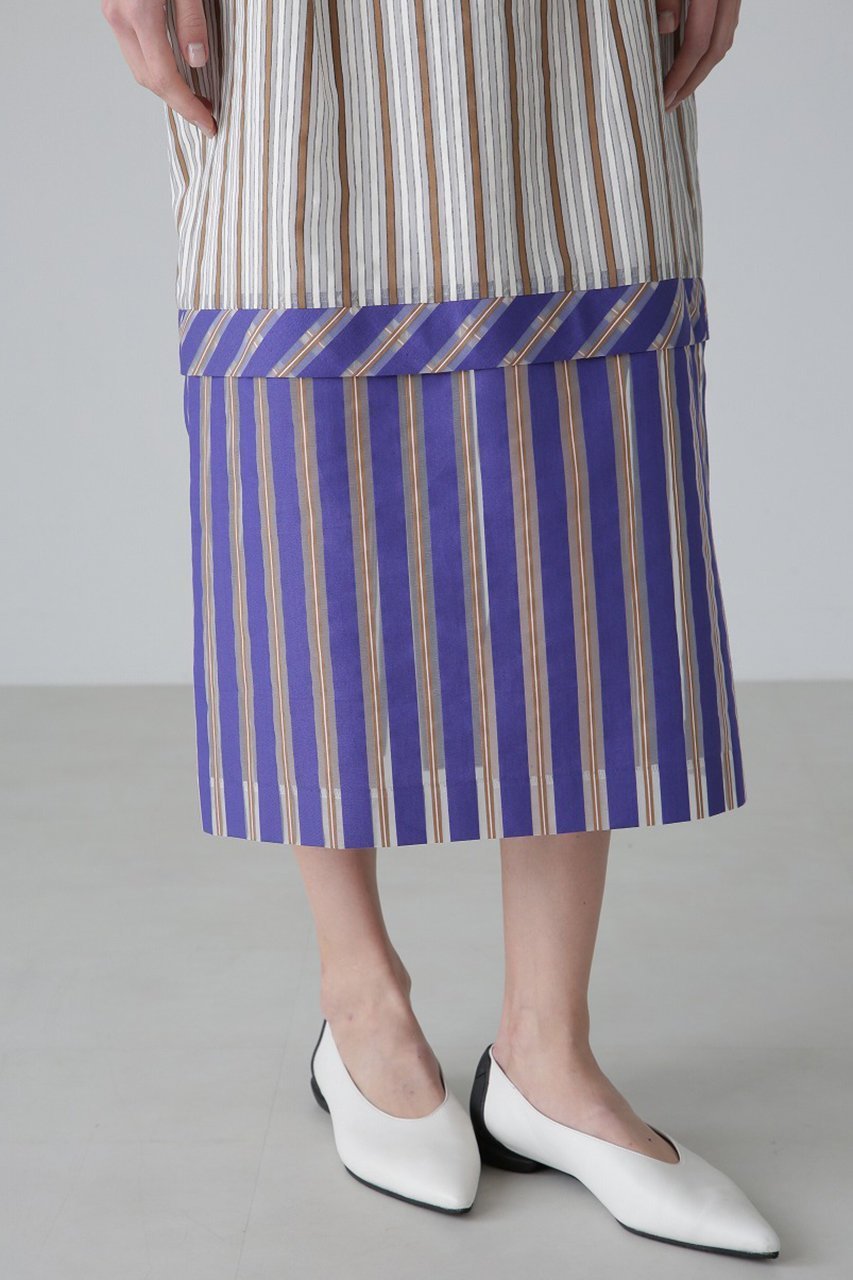 【アドーア/ADORE】のミックスストライプスカート 人気、トレンドファッション・服の通販 founy(ファニー) 　ファッション　Fashion　レディースファッション　Fashion for Women　スカート　Skirts　ロングスカート　Long Skirts / Maxi & Midi Skirts　おすすめ　Recommended / Our Picks　エレガント 上品　Elegant　シアー　Sheer, See-Through　ストライプ　Stripe, Striped Pattern　セットアップ　Set-Up, Coordinated Outfit　ティアードスカート　Tiered Skirt, Flounced Skirt　パターン　Pattern, Design Print　ロング　Long, Long-Length　再入荷　Restock / Back in Stock　other-4|ID: prp329100004427305 ipo3291000000034989158
