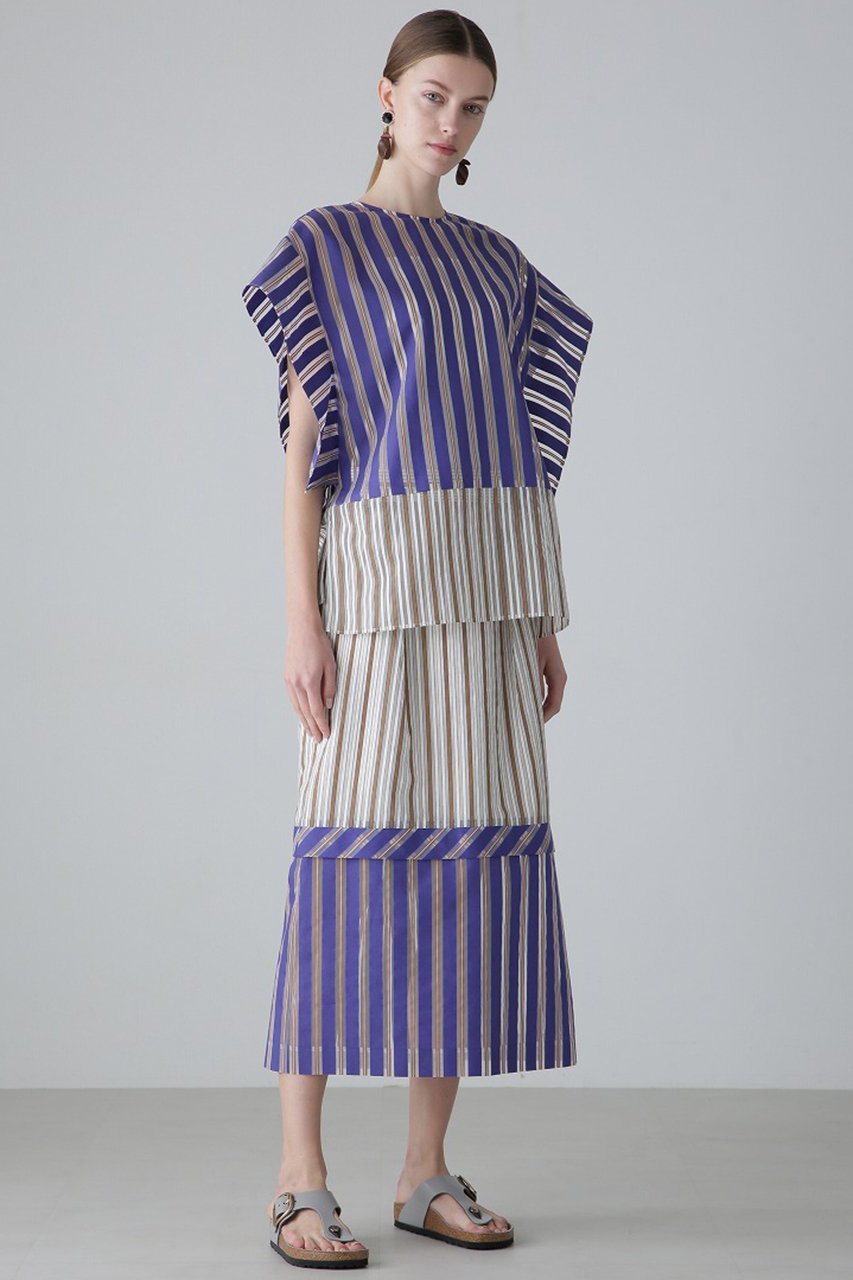【アドーア/ADORE】のミックスストライプスカート 人気、トレンドファッション・服の通販 founy(ファニー) 　ファッション　Fashion　レディースファッション　Fashion for Women　スカート　Skirts　ロングスカート　Long Skirts / Maxi & Midi Skirts　おすすめ　Recommended / Our Picks　エレガント 上品　Elegant　シアー　Sheer, See-Through　ストライプ　Stripe, Striped Pattern　セットアップ　Set-Up, Coordinated Outfit　ティアードスカート　Tiered Skirt, Flounced Skirt　パターン　Pattern, Design Print　ロング　Long, Long-Length　再入荷　Restock / Back in Stock　other-6|ID: prp329100004427305 ipo3291000000034989160