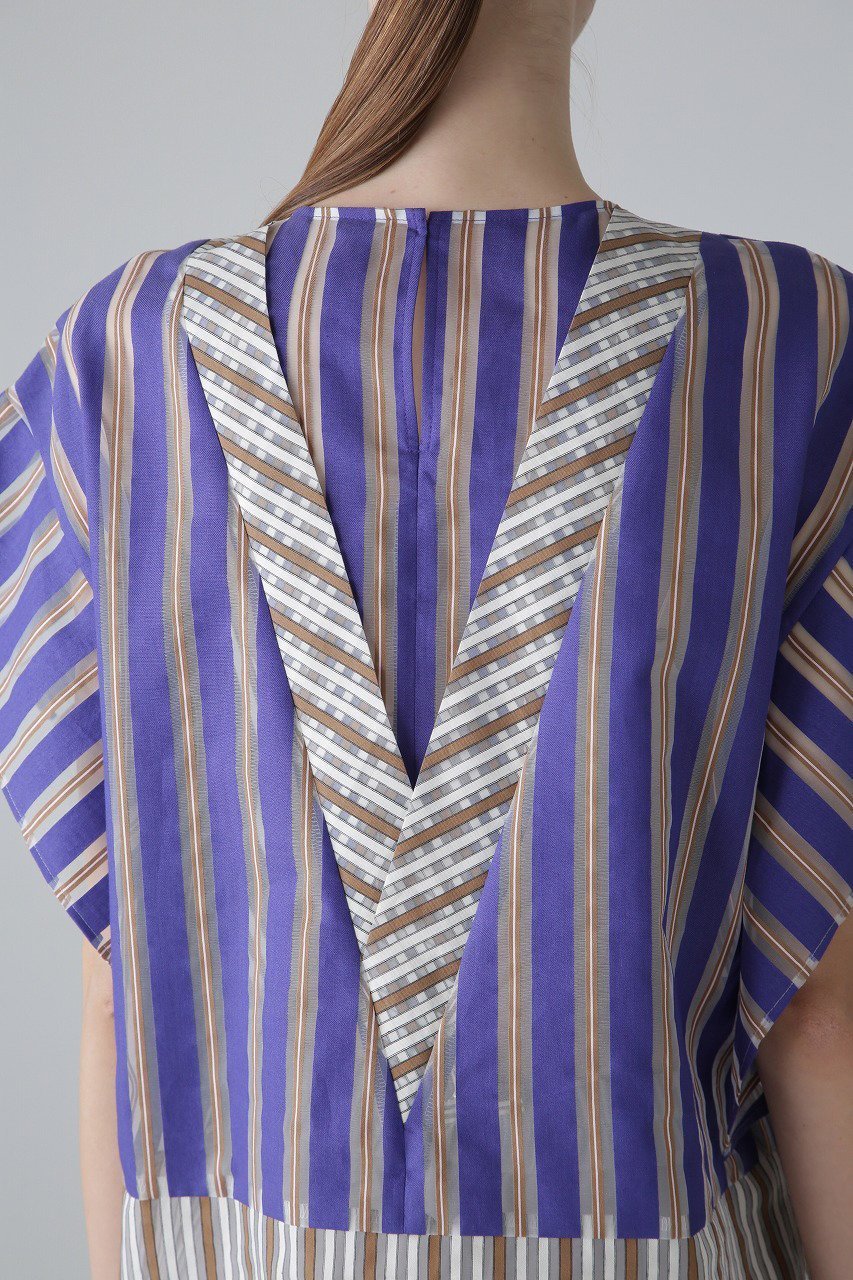 【アドーア/ADORE】のミックスストライプブラウス 人気、トレンドファッション・服の通販 founy(ファニー) 　ファッション　Fashion　レディースファッション　Fashion for Women　トップス・カットソー　Cut & Sew Tops　シャツ・ブラウス・オフィスカジュアル　Elegant Blouses & Button-Ups　おすすめ　Recommended / Our Picks　シアー　Sheer, See-Through　ショート　Short, Short Length　ストライプ　Stripe, Striped Pattern　スリーブ　Sleeve, Long Sleeve / Short Sleeve　セットアップ　Set-Up, Coordinated Outfit　パターン　Pattern, Design Print　モダン　Modern, Contemporary　other-5|ID: prp329100004427306 ipo3291000000032908320
