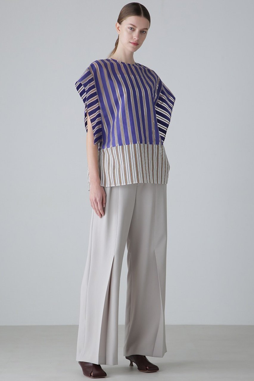 【アドーア/ADORE】のミックスストライプブラウス 人気、トレンドファッション・服の通販 founy(ファニー) 　ファッション　Fashion　レディースファッション　Fashion for Women　トップス・カットソー　Cut & Sew Tops　シャツ・ブラウス・オフィスカジュアル　Elegant Blouses & Button-Ups　おすすめ　Recommended / Our Picks　シアー　Sheer, See-Through　ショート　Short, Short Length　ストライプ　Stripe, Striped Pattern　スリーブ　Sleeve, Long Sleeve / Short Sleeve　セットアップ　Set-Up, Coordinated Outfit　パターン　Pattern, Design Print　モダン　Modern, Contemporary　other-7|ID: prp329100004427306 ipo3291000000032908327
