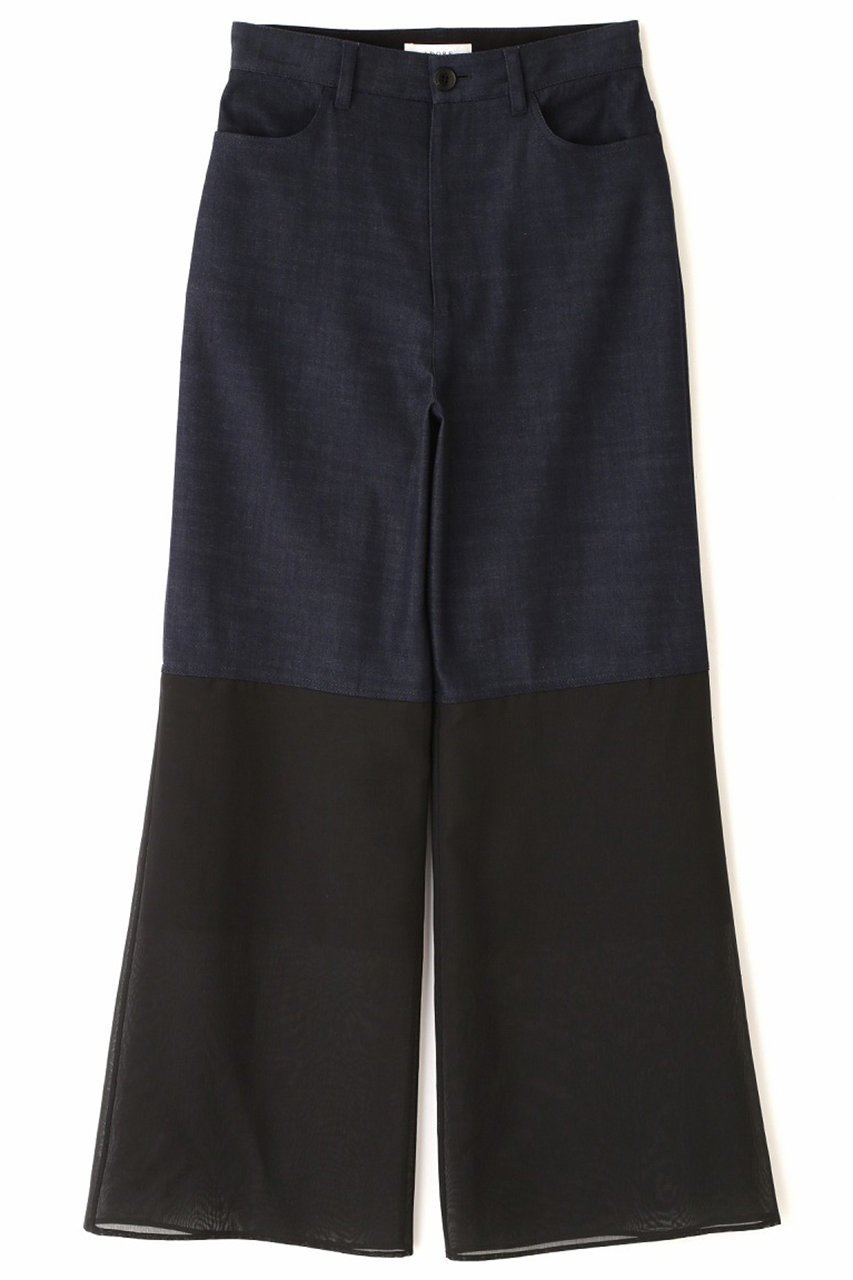 【アドーア/ADORE】のハイブリッドデニムパンツ 人気、トレンドファッション・服の通販 founy(ファニー) 　ファッション　Fashion　レディースファッション　Fashion for Women　パンツ　Pants & Trousers　デニムパンツ・ジーンズ・美脚デニム　Denim Jeans & Pants　シアー　Sheer, See-Through　ストレート　Straight, Straight Cut　デニム　Denim, Jeans Material　ポケット　Pocket, Pocket Detail　ヨーク　Yoke, Yoke Design　 other-1|ID: prp329100004427308 ipo3291000000032910964