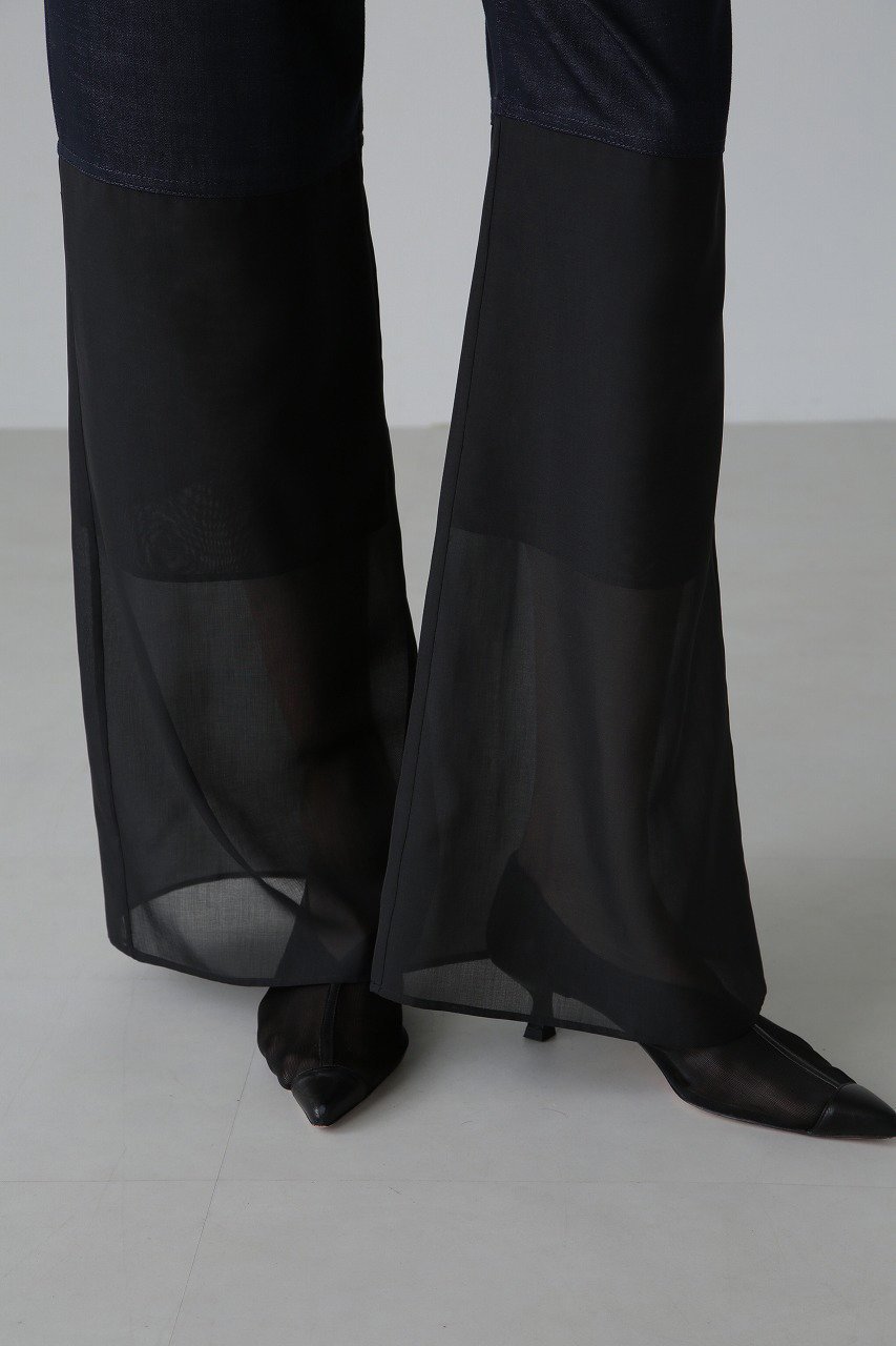 【アドーア/ADORE】のハイブリッドデニムパンツ 人気、トレンドファッション・服の通販 founy(ファニー) 　ファッション　Fashion　レディースファッション　Fashion for Women　パンツ　Pants & Trousers　デニムパンツ・ジーンズ・美脚デニム　Denim Jeans & Pants　シアー　Sheer, See-Through　ストレート　Straight, Straight Cut　デニム　Denim, Jeans Material　ポケット　Pocket, Pocket Detail　ヨーク　Yoke, Yoke Design　other-5|ID: prp329100004427308 ipo3291000000036003659