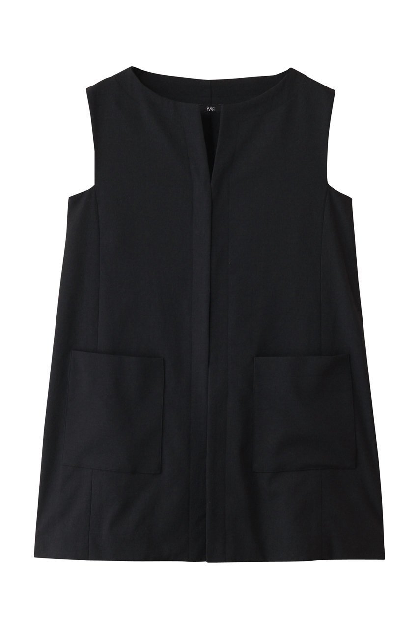 【エムフィル/M Fil】のシェルタリングオックス スクエアアームジレ インテリア・キッズ・メンズ・レディースファッション・服の通販 founy(ファニー) 　ファッション　Fashion　レディースファッション　Fashion for Women　アウター　Coat / Outerwear Collection　レディースジャケット・軽アウター　Jackets　ジャケット　Jacket, Outerwear　スクエア　Square, Square Shape　フォルム　Silhouette, Form　ベスト　Vest, Waistcoat　ポケット　Pocket, Pocket Detail　ブラック|ID: prp329100004428653 ipo3291000000032956888