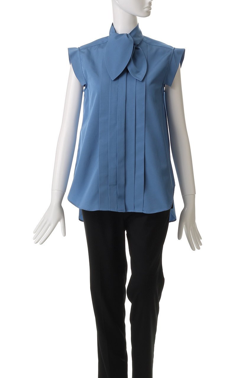 【エムフィル/M Fil】のトリアセテート コットン グログラン フロントタックボウタイブラウス 人気、トレンドファッション・服の通販 founy(ファニー) 　ファッション　Fashion　レディースファッション　Fashion for Women　トップス・カットソー　Cut & Sew Tops　キャミソール&ノースリーブ　Camisoles & Sleeveless Tops　シャツ・ブラウス・オフィスカジュアル　Elegant Blouses & Button-Ups　インナー　Innerwear　グログラン　Grosgrain, Grosgrain Ribbon　ジャケット　Jacket, Outerwear　ノースリーブ　Sleeveless, No-Sleeve　フロント　Front, Front Design　エレガント 上品　Elegant　other-2|ID: prp329100004428655 ipo3291000000032844343