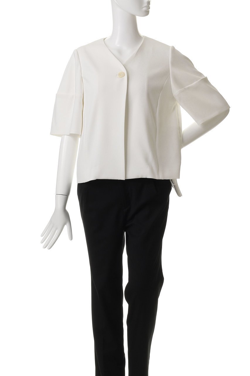 【エムフィル/M Fil】のトリアセボディシェル コクーンスリーブショートジャケット 人気、トレンドファッション・服の通販 founy(ファニー) 　ファッション　Fashion　レディースファッション　Fashion for Women　アウター　Coat / Outerwear Collection　レディースジャケット・軽アウター　Jackets　ショート　Short, Short Length　シンプル　Simple, Minimal　ジャケット　Jacket, Outerwear　スカーフ　Scarf, Neckwear　ネックレス　Necklace, Pendant Necklace　モダン　Modern, Contemporary　エレガント 上品　Elegant　夏　Summer　春　Spring　S/S・春夏　SS, Spring/Summer, Warm Season　other-2|ID: prp329100004428660 ipo3291000000034956259