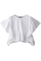 【ルール ロジェット/leur logette】のコットンフリルズトップ 人気、トレンドファッション・服の通販 founy(ファニー) ファッション Fashion レディースファッション Fashion for Women トップス・カットソー Cut & Sew Tops シャツ・ブラウス・オフィスカジュアル Elegant Blouses & Button-Ups ショート Short, Short Length シンプル Simple, Minimal スリーブ Sleeve, Long Sleeve / Short Sleeve パターン Pattern, Design Print フェミニン Feminine, Girly レース Lace, Lace Fabric ヴィンテージ Vintage Style 夏 Summer 春 Spring S/S・春夏 SS, Spring/Summer, Warm Season thumbnail ホワイト|ID: prp329100004430173 ipo3291000000032905219