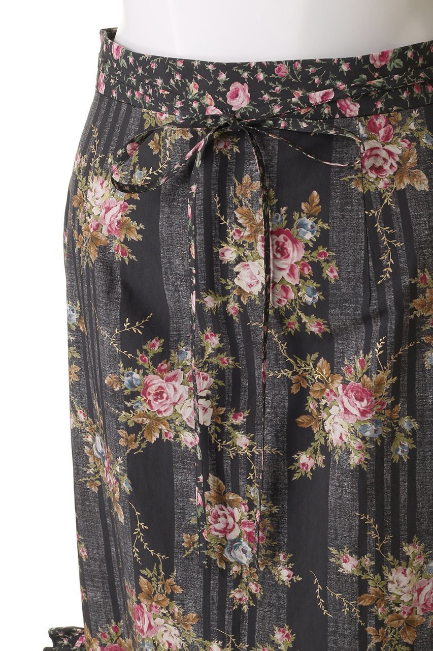 【ルール ロジェット/leur logette】のビンテージローズコットンプリントスカート 人気、トレンドファッション・服の通販 founy(ファニー) 　ファッション　Fashion　レディースファッション　Fashion for Women　スカート　Skirts　グリッター　Glitter, Sparkle　スリット　Slit, Slit Detail　フリル　Frill, Ruffle　プリント　Print, Printed Pattern　モチーフ　Motif, Design Theme　ヴィンテージ　Vintage Style　other-5|ID: prp329100004430175 ipo3291000000032824780
